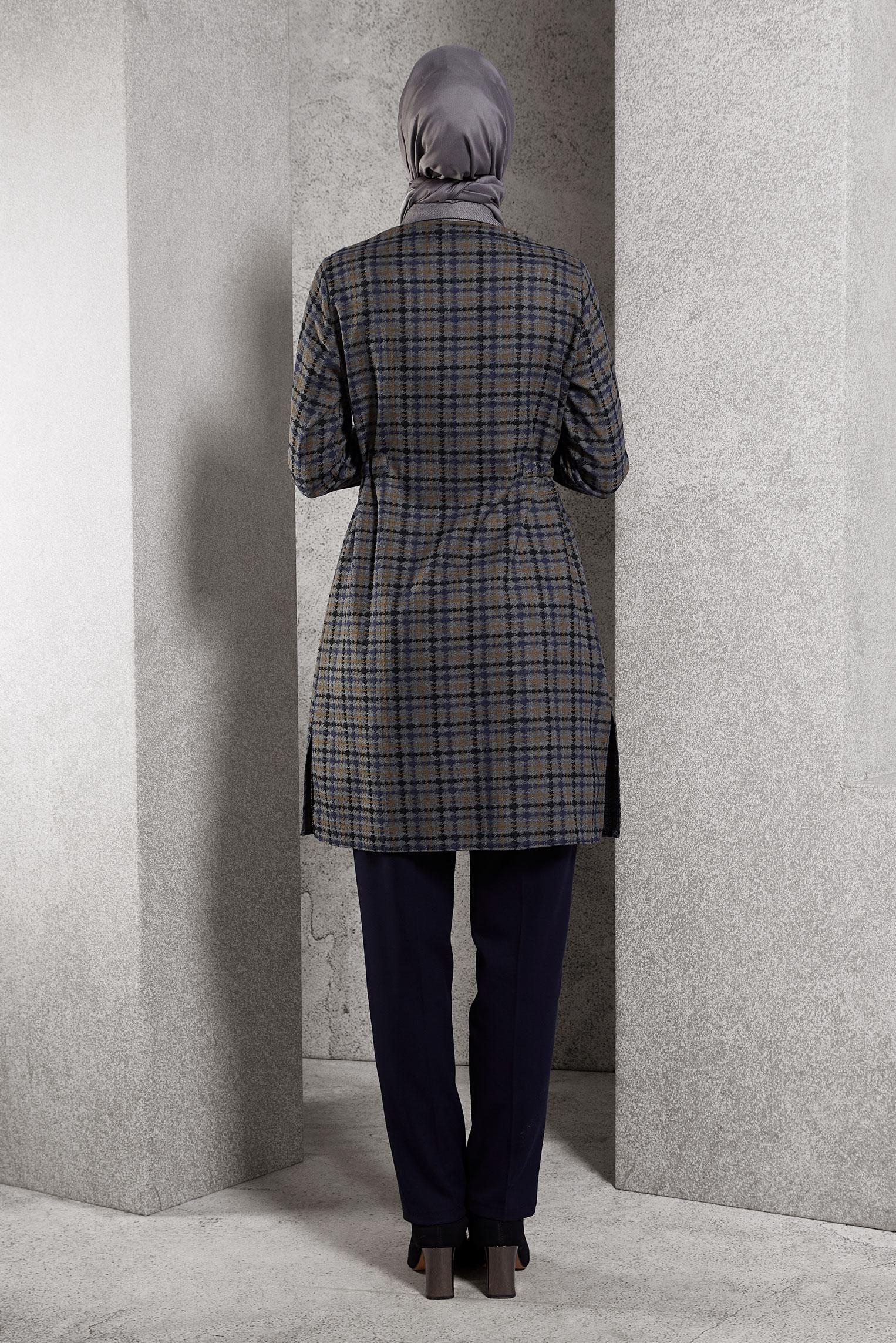 Tesettür giyim GRİ DESENLİ TUNİK 45177