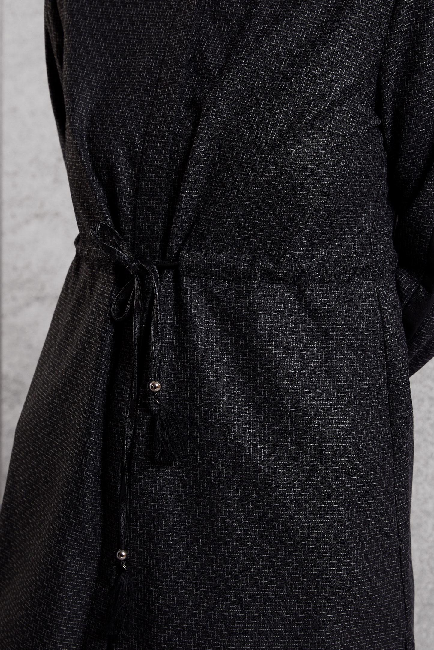 Tesettür giyim SİYAH BELİ BÜZGÜLÜ TUNİK 45178