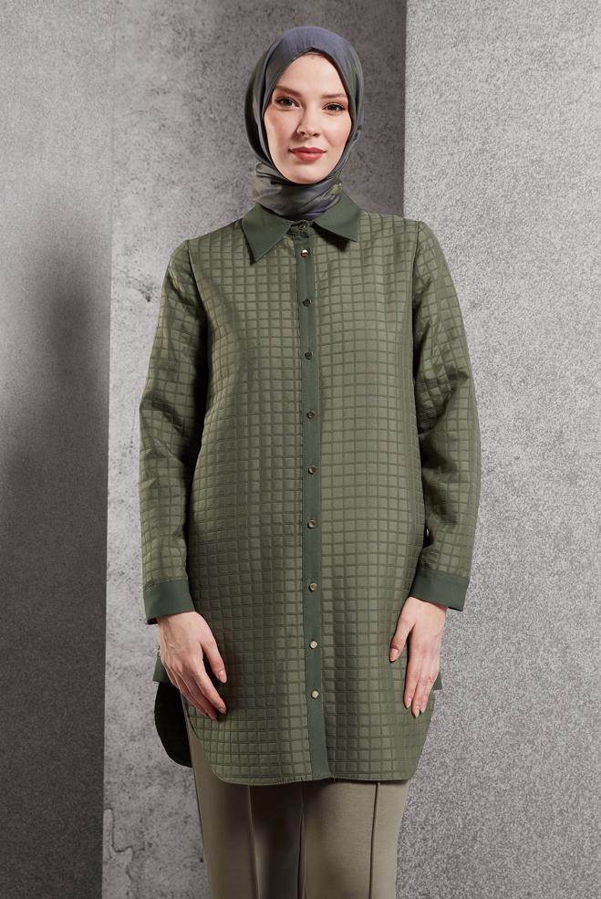 Vêtements hijab  TUNIQUE MATELASSÉE 45193 - ALVİNA