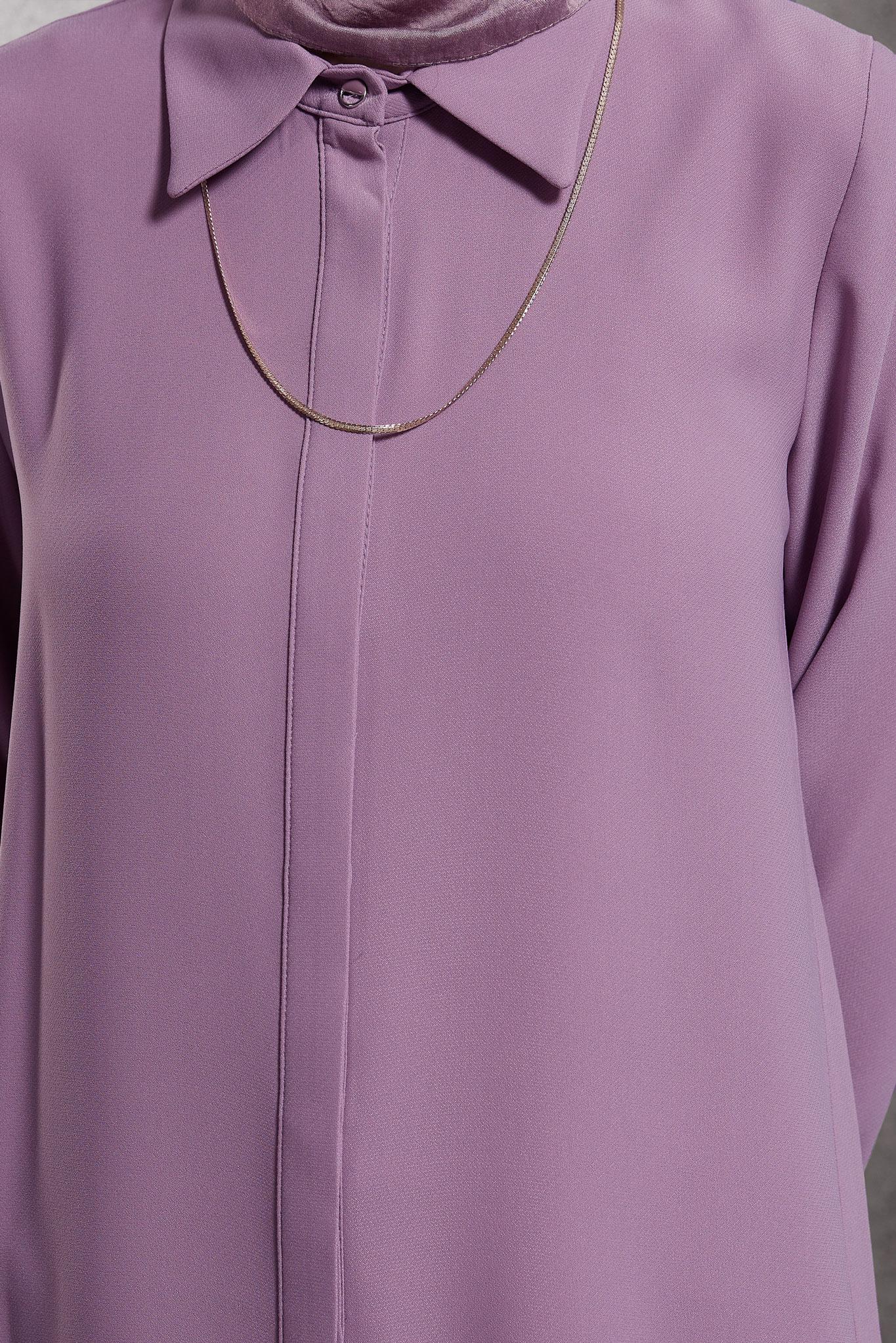 Tesettür giyim MÜRDÜM GÖMLEK YAKA TUNİK 45197