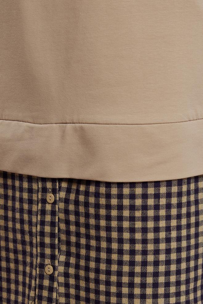 Tesettür giyim KAHVE GÖMLEK YAKA TUNİK 45198 - ALVİNA