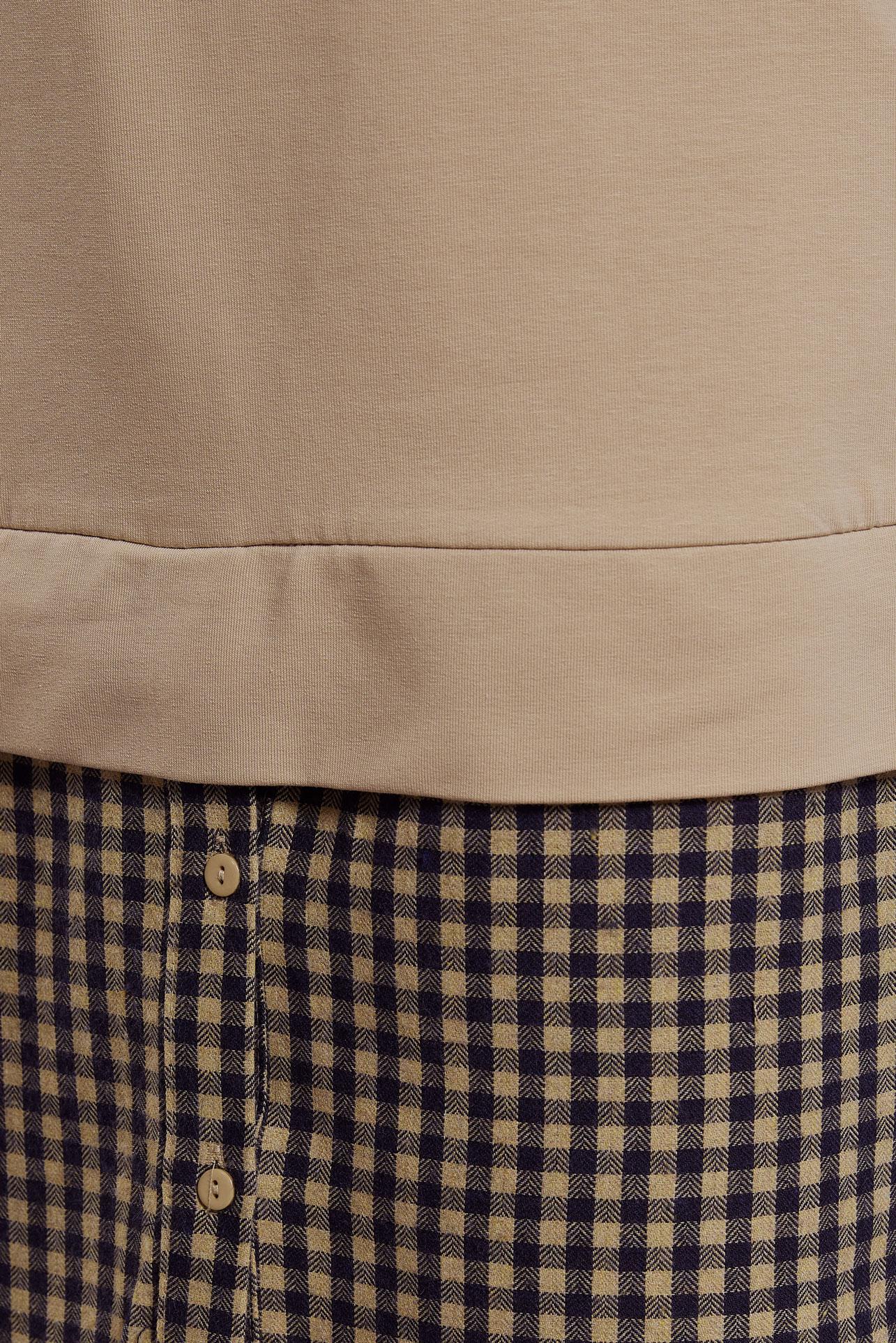 Tesettür giyim KAHVE GÖMLEK YAKA TUNİK 45198