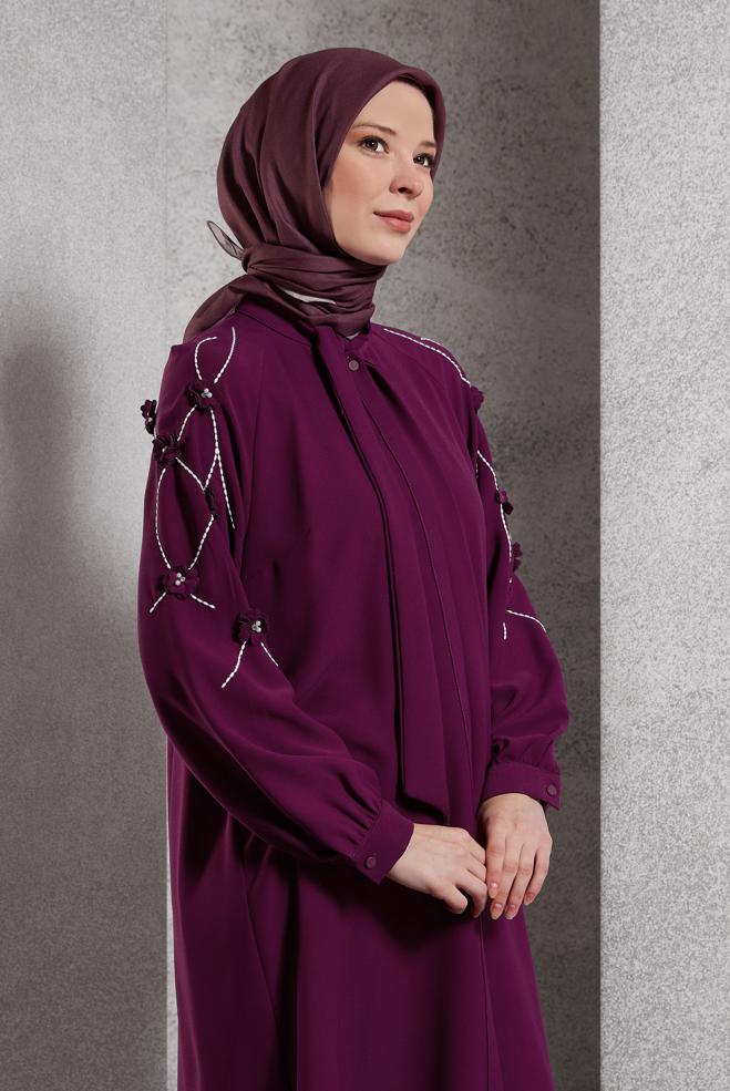 Vêtements hijab  TUNIQUE À DÉTAILS FLEURS 45212 - ALVİNA