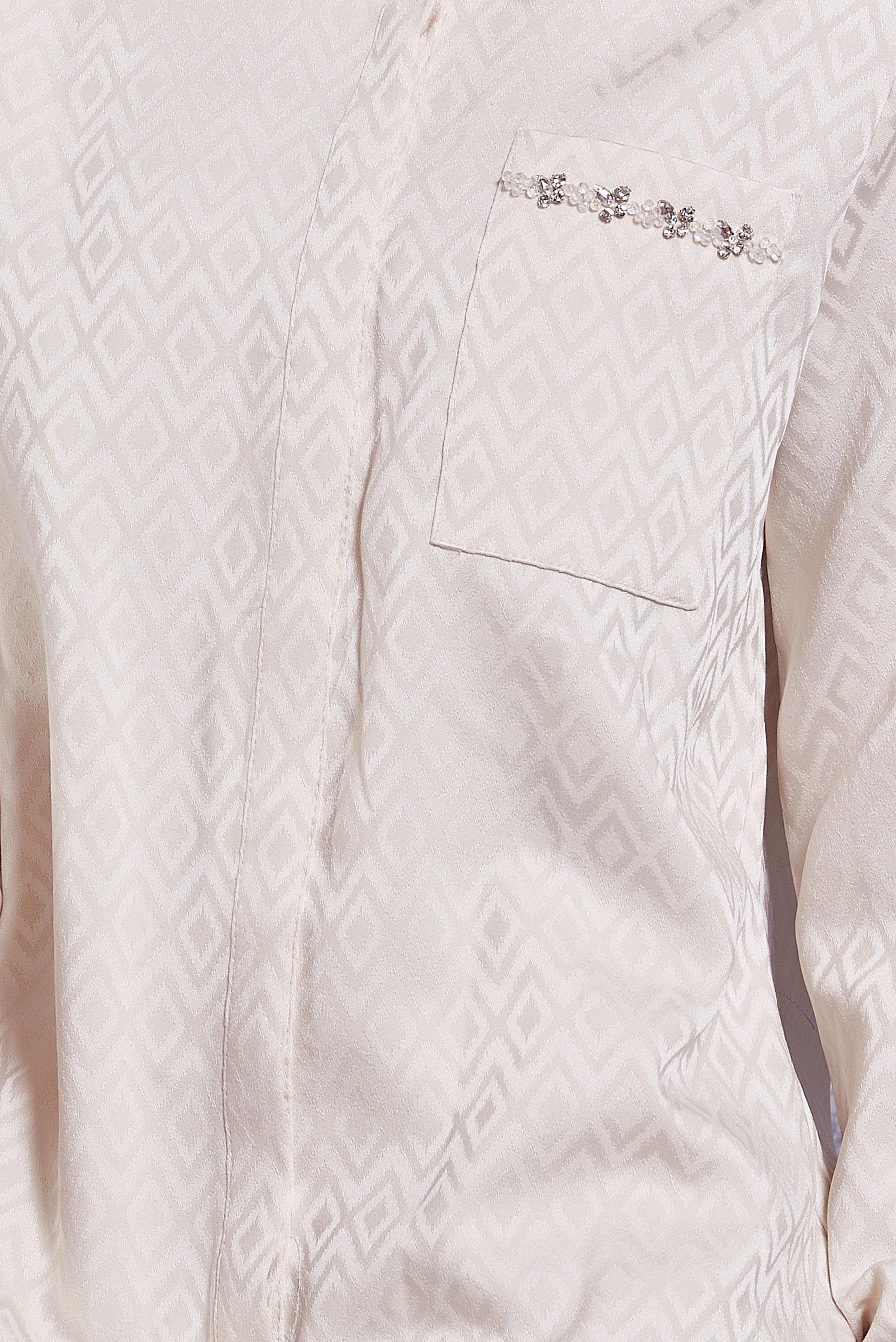 Tesettür giyim EKRU JAKARLI SATEN TUNİK 45230