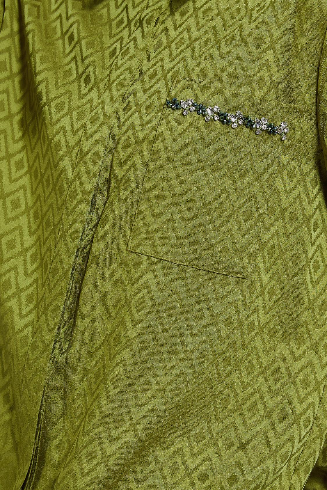 Tesettür giyim YEŞİL JAKARLI SATEN TUNİK 45230
