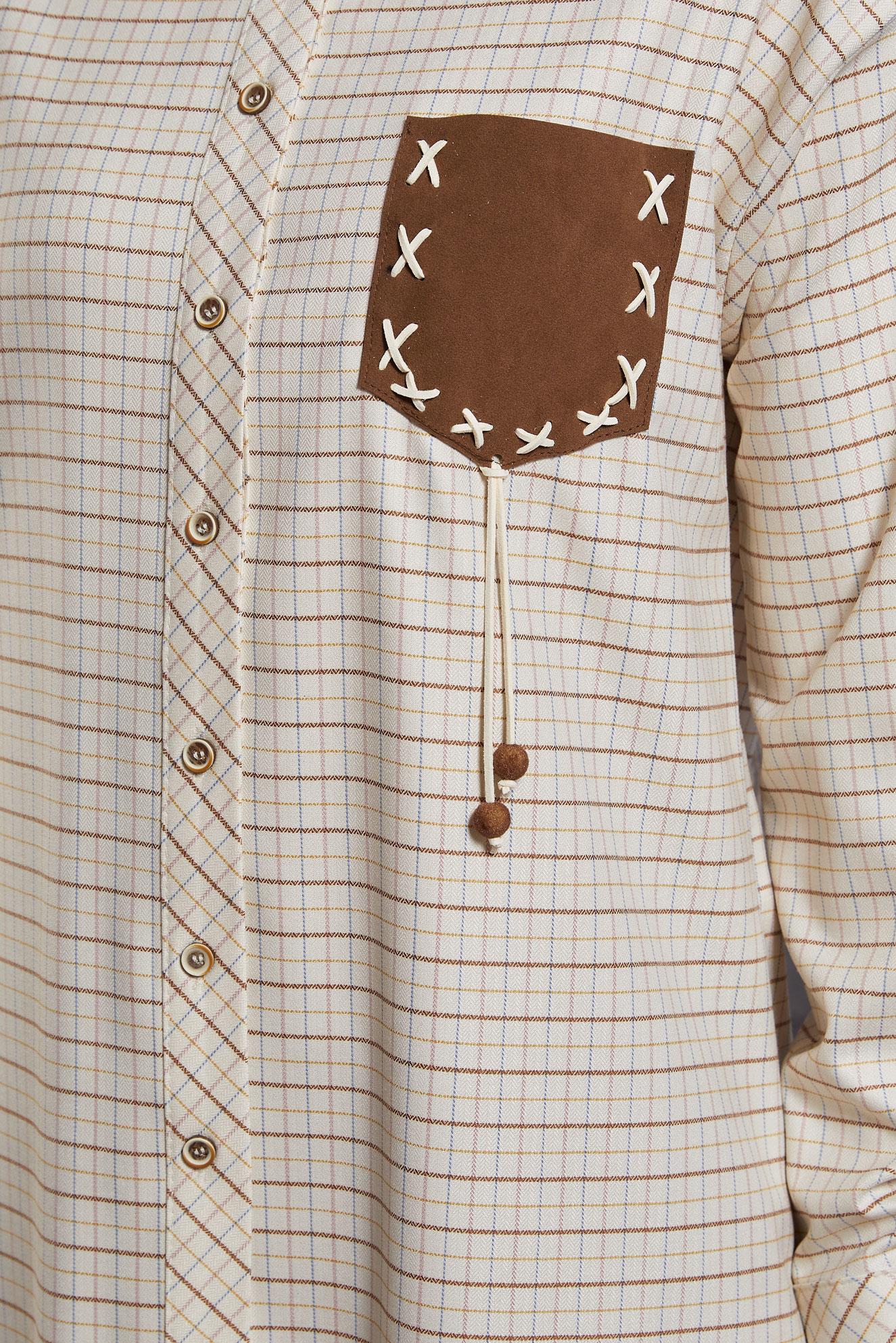 Tesettür giyim BEJ EKOSE DESENLİ TUNİK 45246