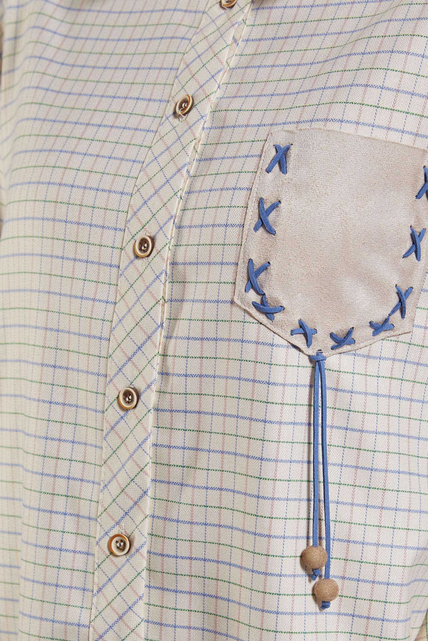 Tesettür giyim BEJ EKOSE DESENLİ TUNİK 45246