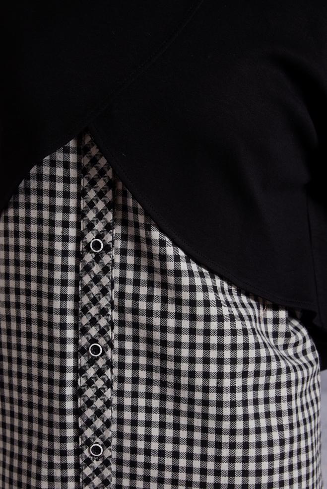 Tesettür giyim SİYAH İKİLİ GÖMLEK YAKA TUNİK 45247 - ALVİNA