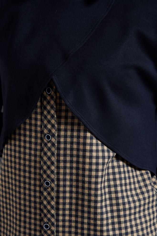 Tesettür giyim LACİVERT İKİLİ GÖMLEK YAKA TUNİK 45247 - ALVİNA