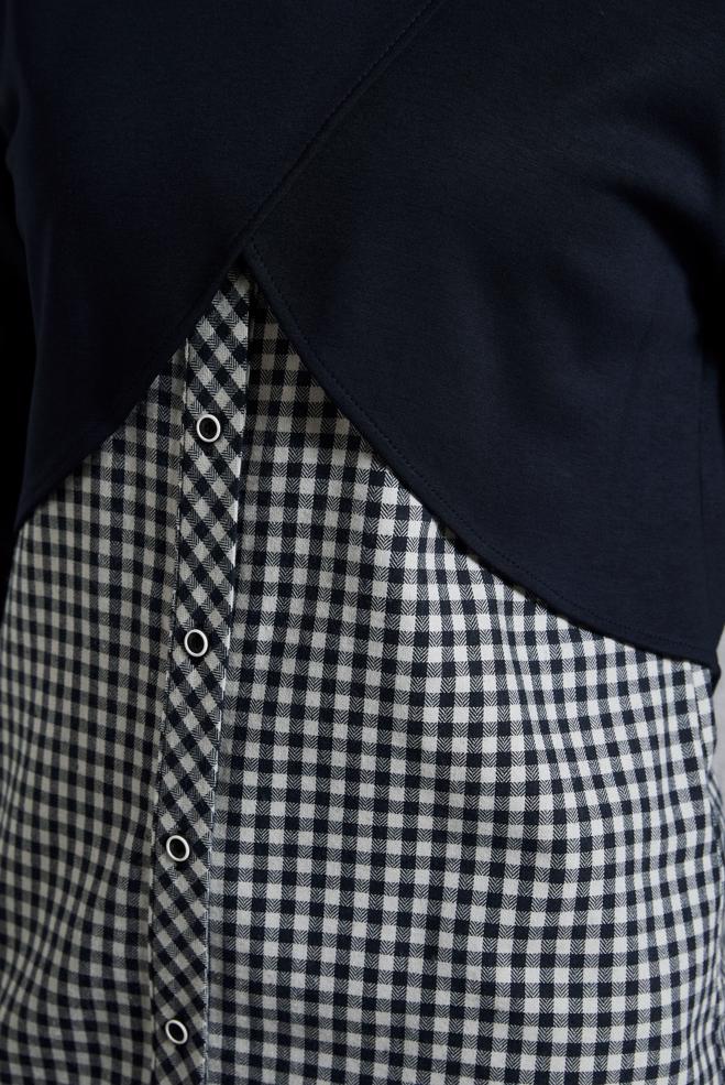 Tesettür giyim LACİVERT İKİLİ GÖMLEK YAKA TUNİK 45247 - ALVİNA