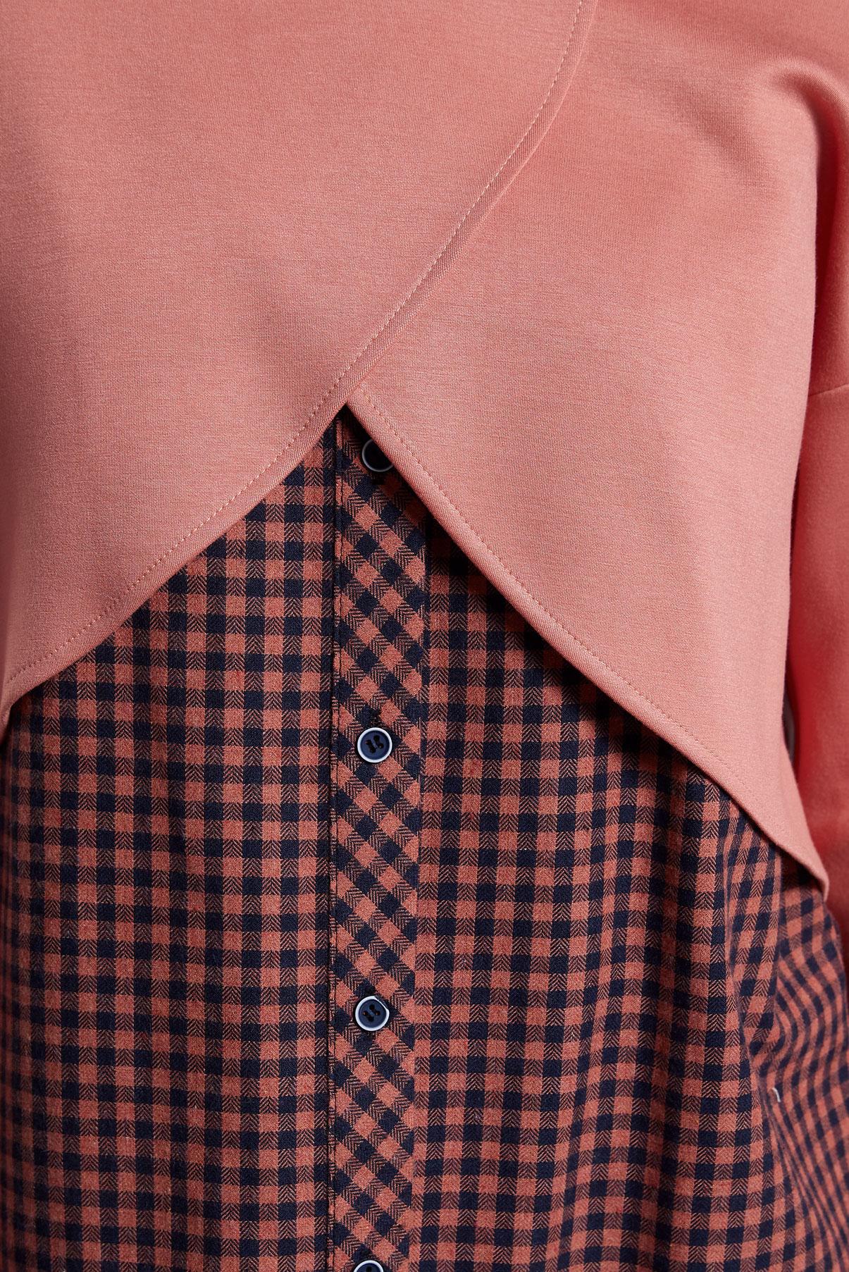 Tesettür giyim LACİVERT İKİLİ GÖMLEK YAKA TUNİK 45247