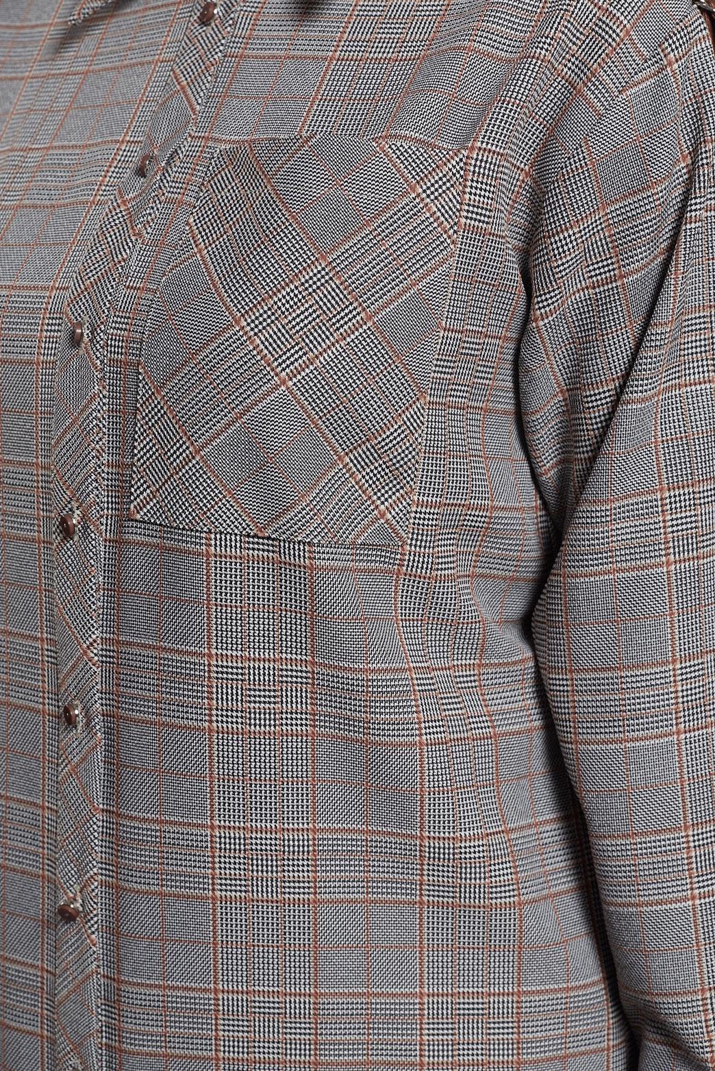 Tesettür giyim TURUNCU EKOSE TUNİK 45291