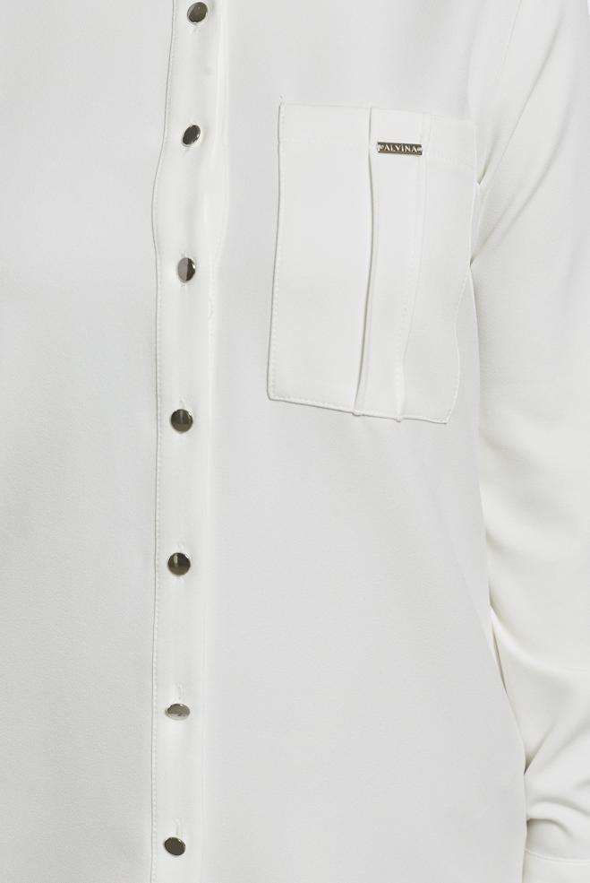Tesettür giyim BEYAZ GÖMLEK YAKA TUNİK 45295 - ALVİNA