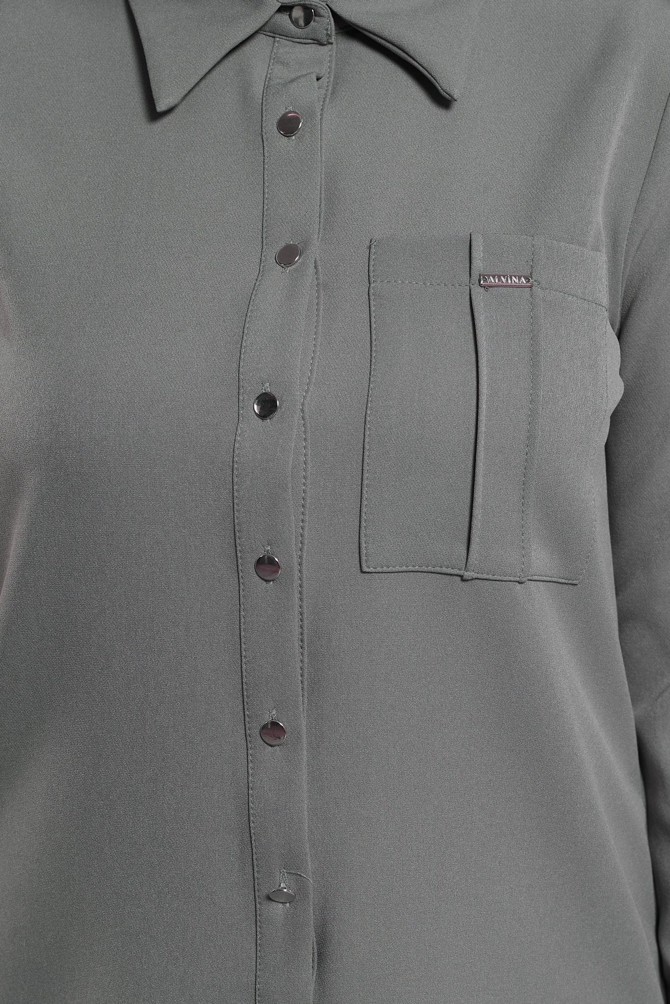 Tesettür giyim GRİ GÖMLEK YAKA TUNİK 45295