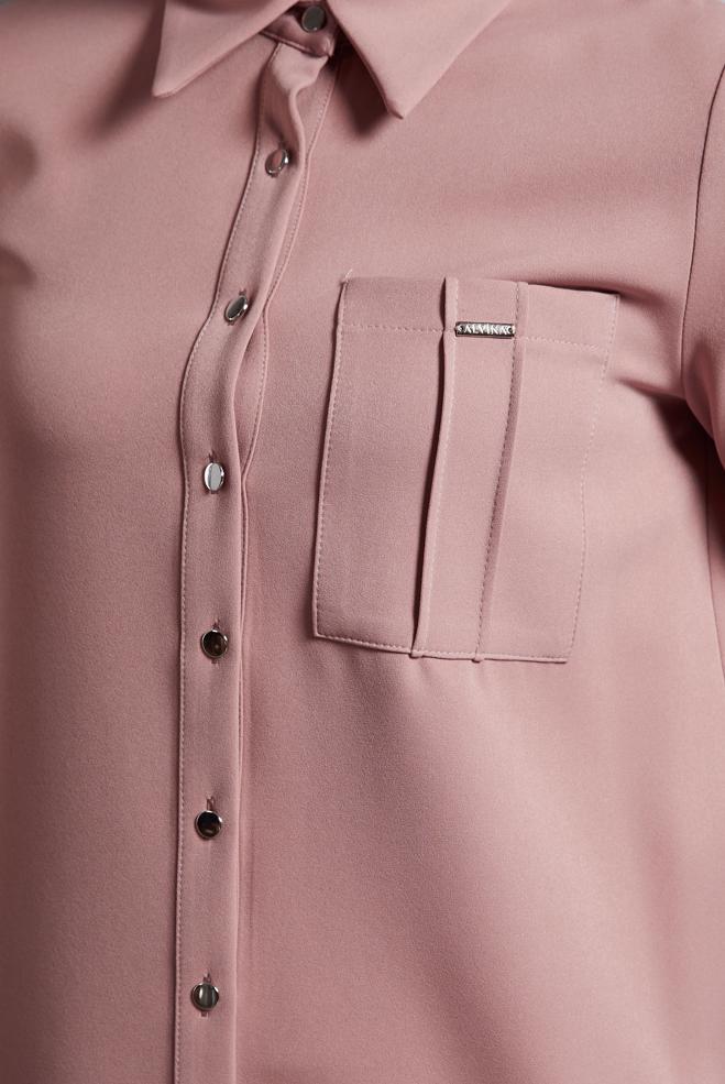 Tesettür giyim PUDRA GÖMLEK YAKA TUNİK 45295 - ALVİNA