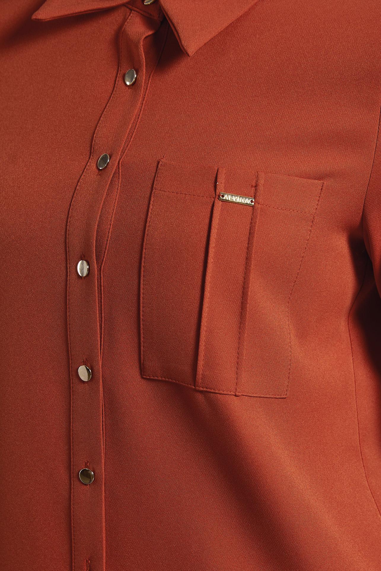 Vêtements hijab ORANGE TUNIQUE COL CHEMISE 45295