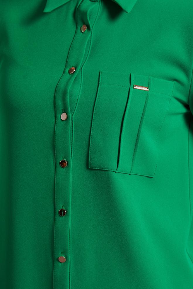 Tesettür giyim YEŞİL GÖMLEK YAKA TUNİK 45295 - ALVİNA