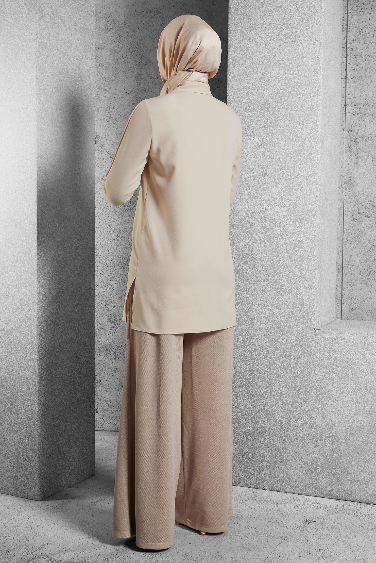 Vêtements hijab ÉCRUE TUNIQUE COL CHEMISE 45295