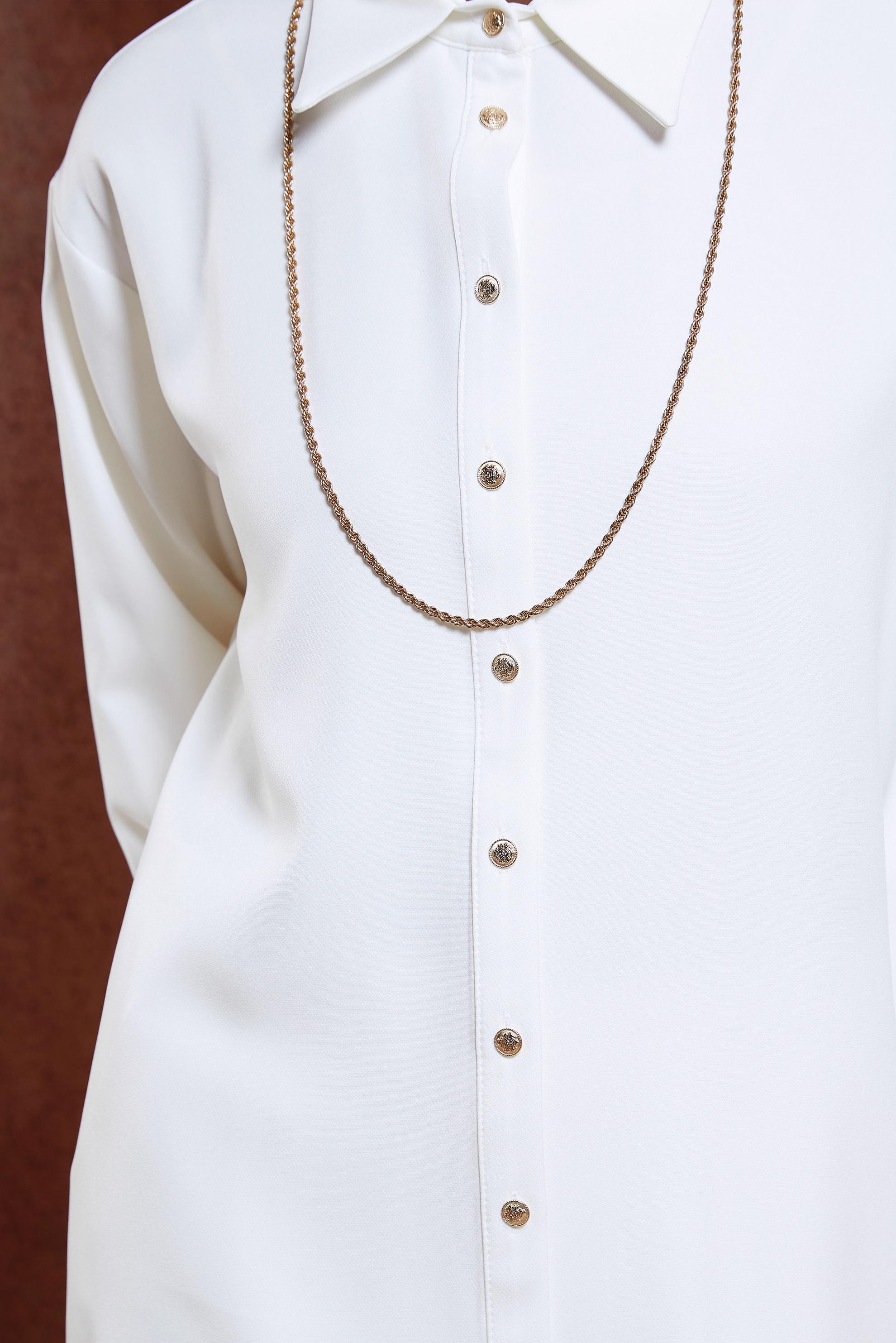 Tesettür giyim BEYAZ GÖMLEK YAKA TUNİK 45068