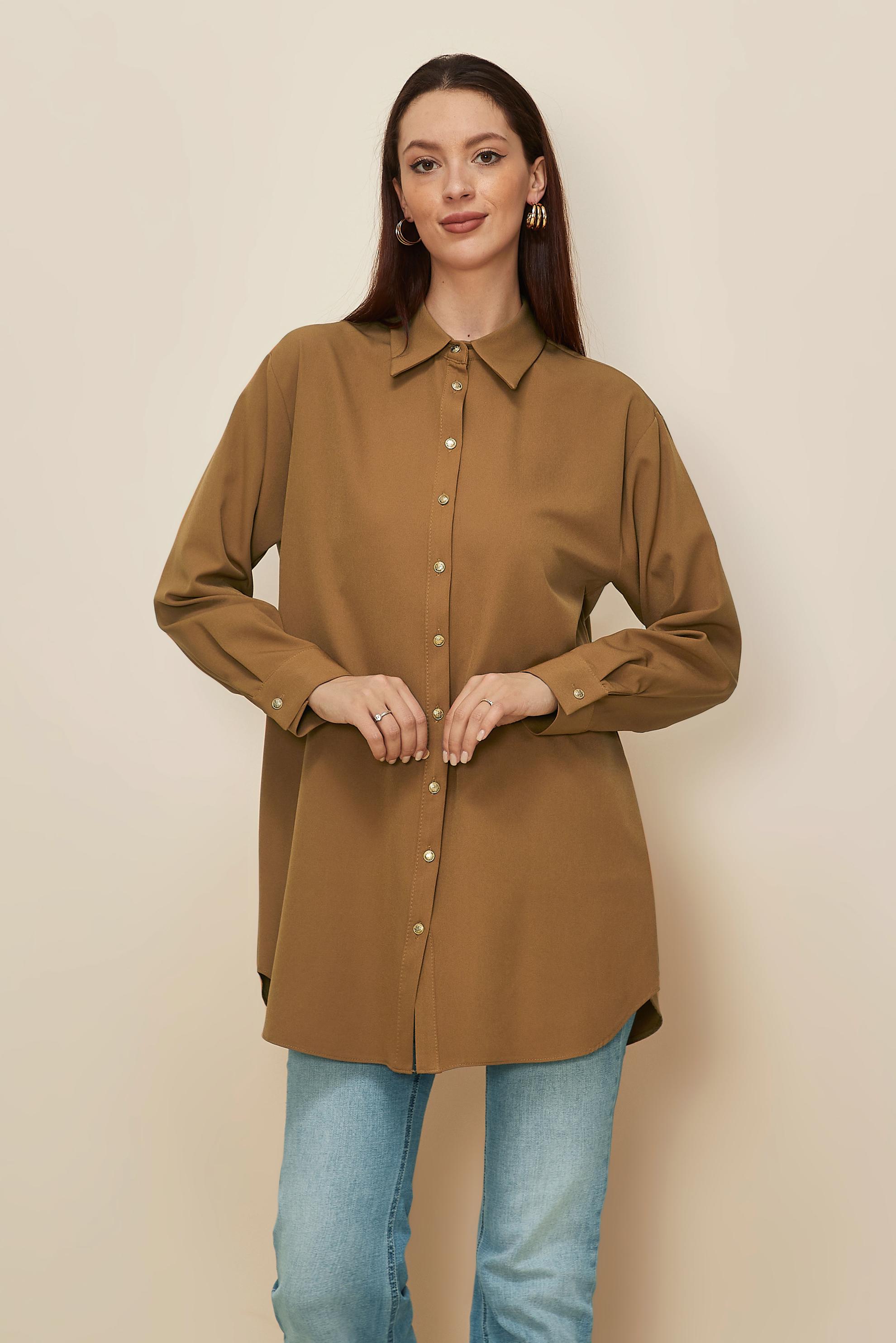 Vêtements hijab JAUNE TUNIQUE COL CHEMISE 45068