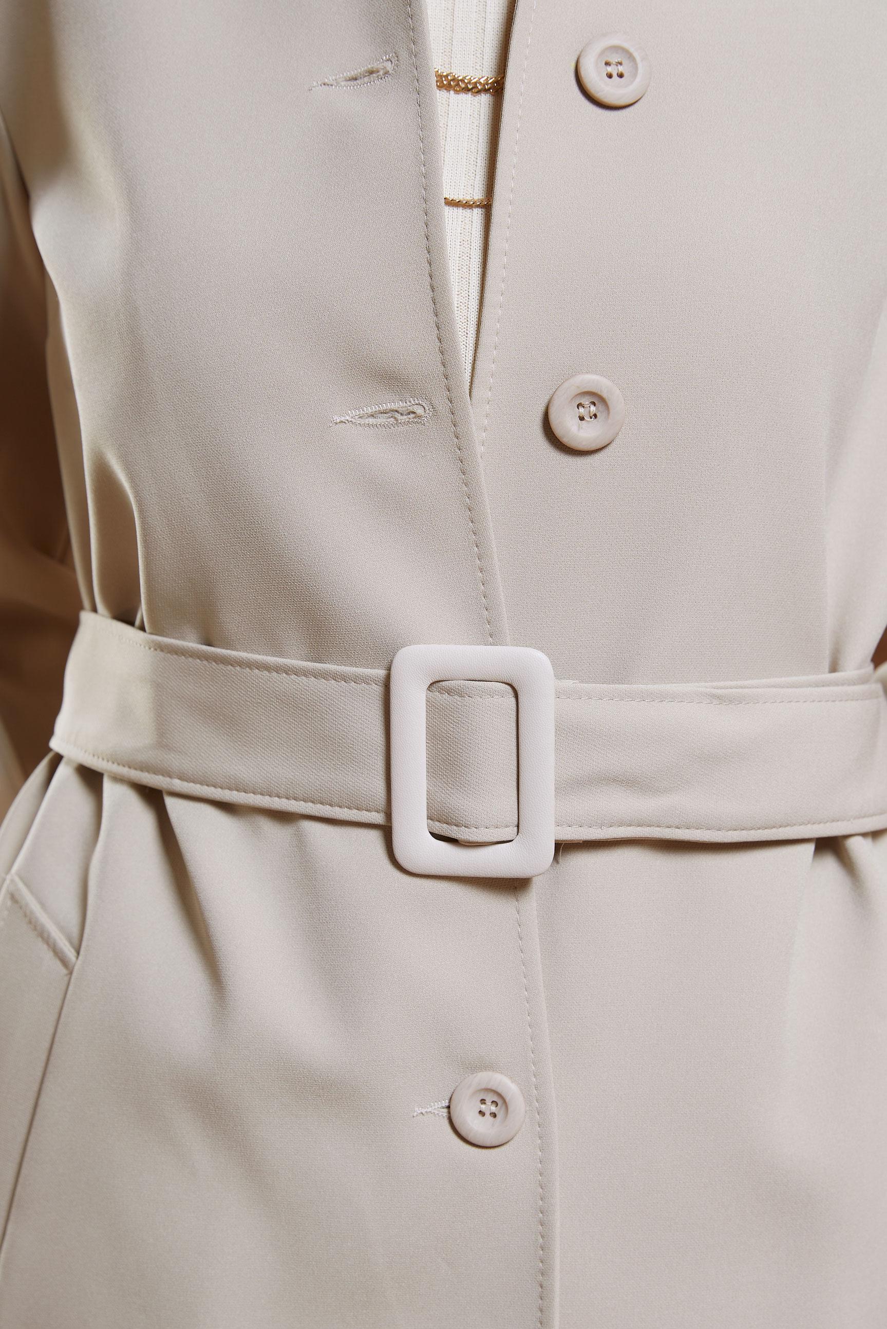 Tesettür giyim BEJ KEMERLİ TRENÇKOT 10907