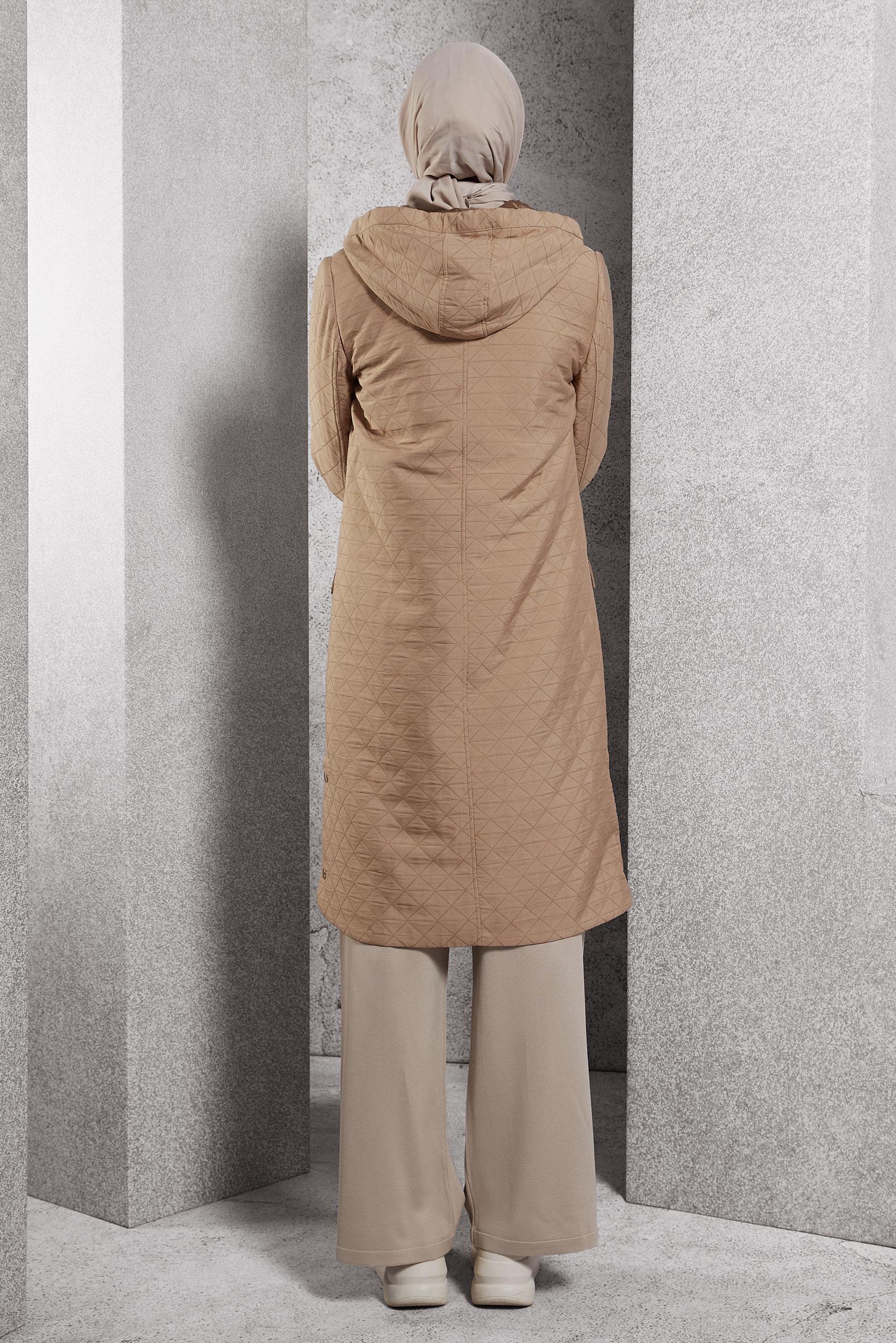 Vêtements hijab BRUN TRENCH-COAT À CAPUCHE 10912