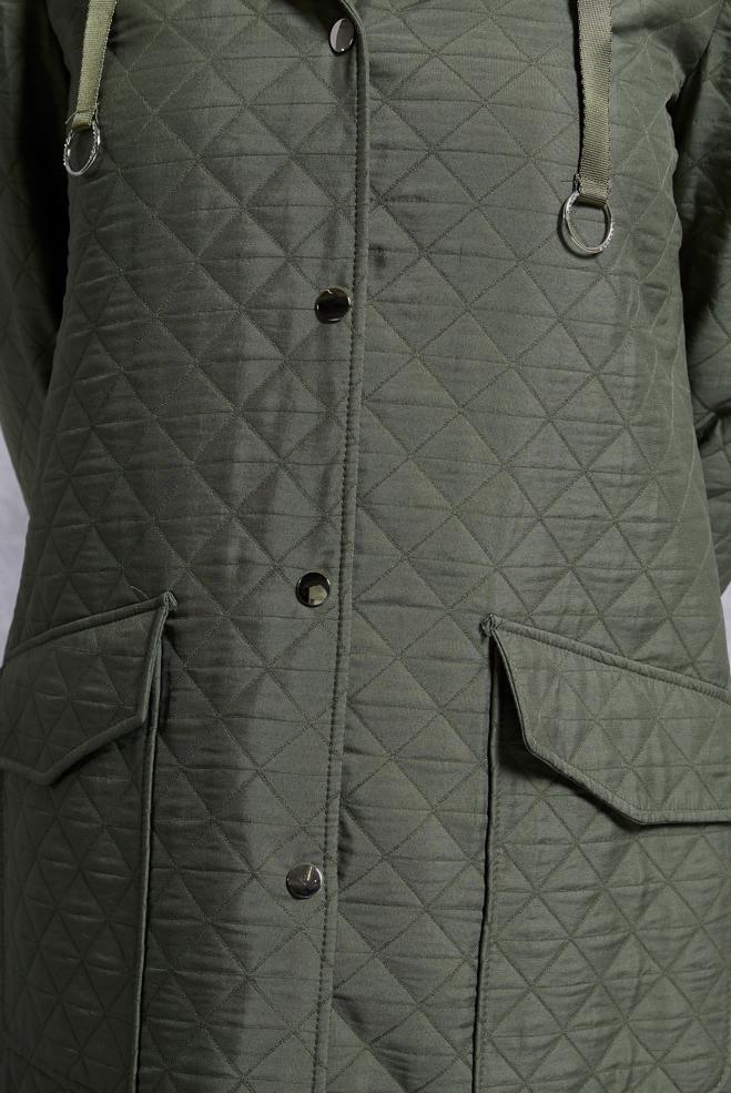 Vêtements hijab KAKI TRENCH-COAT À CAPUCHE 10912 - ALVİNA