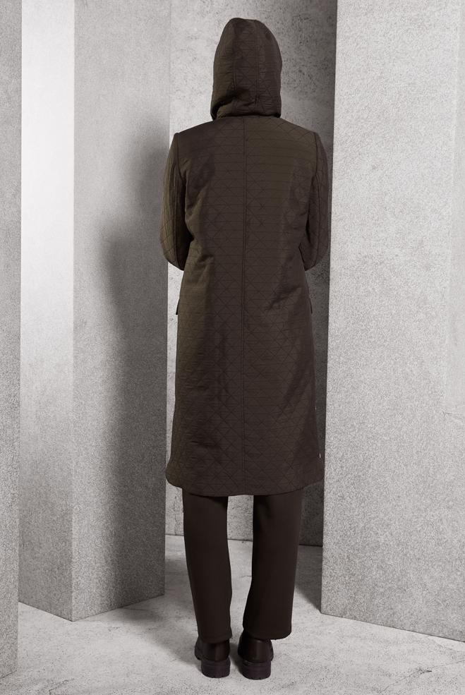 Vêtements hijab BRUN TRENCH-COAT À CAPUCHE 10912 - ALVİNA
