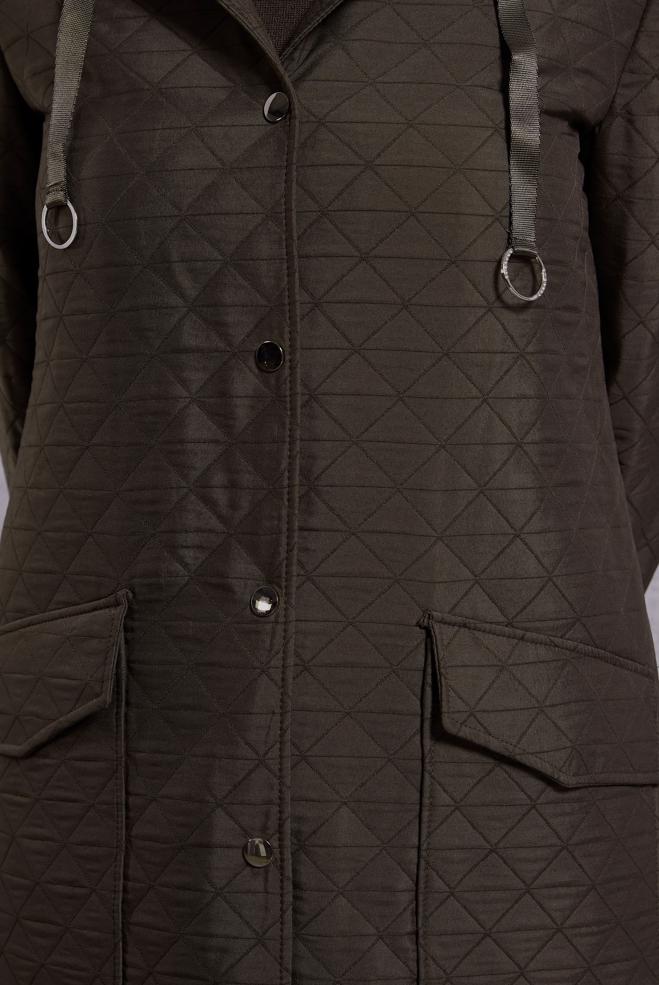 Vêtements hijab BRUN TRENCH-COAT À CAPUCHE 10912 - ALVİNA