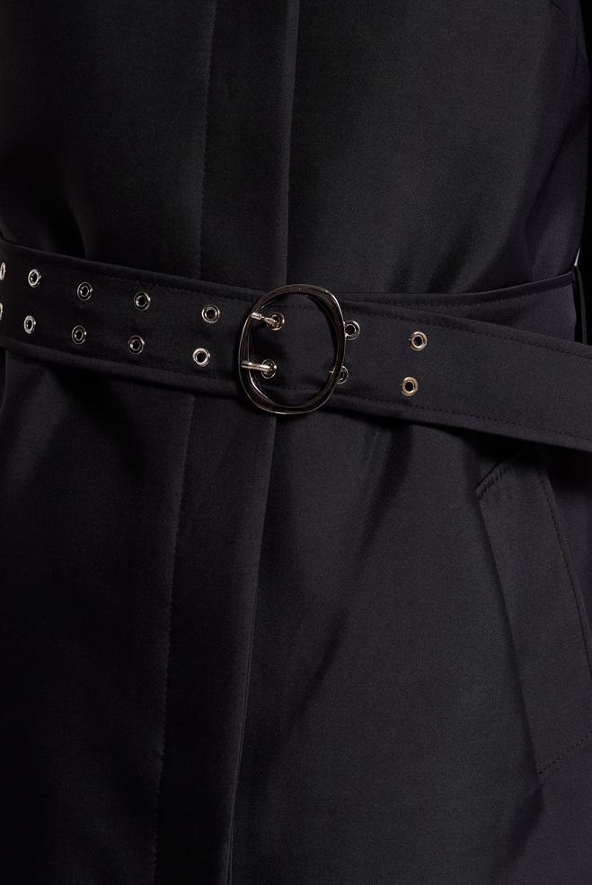 Tesettür giyim SİYAH KEMERLİ TRENÇKOT 10914 - ALVİNA