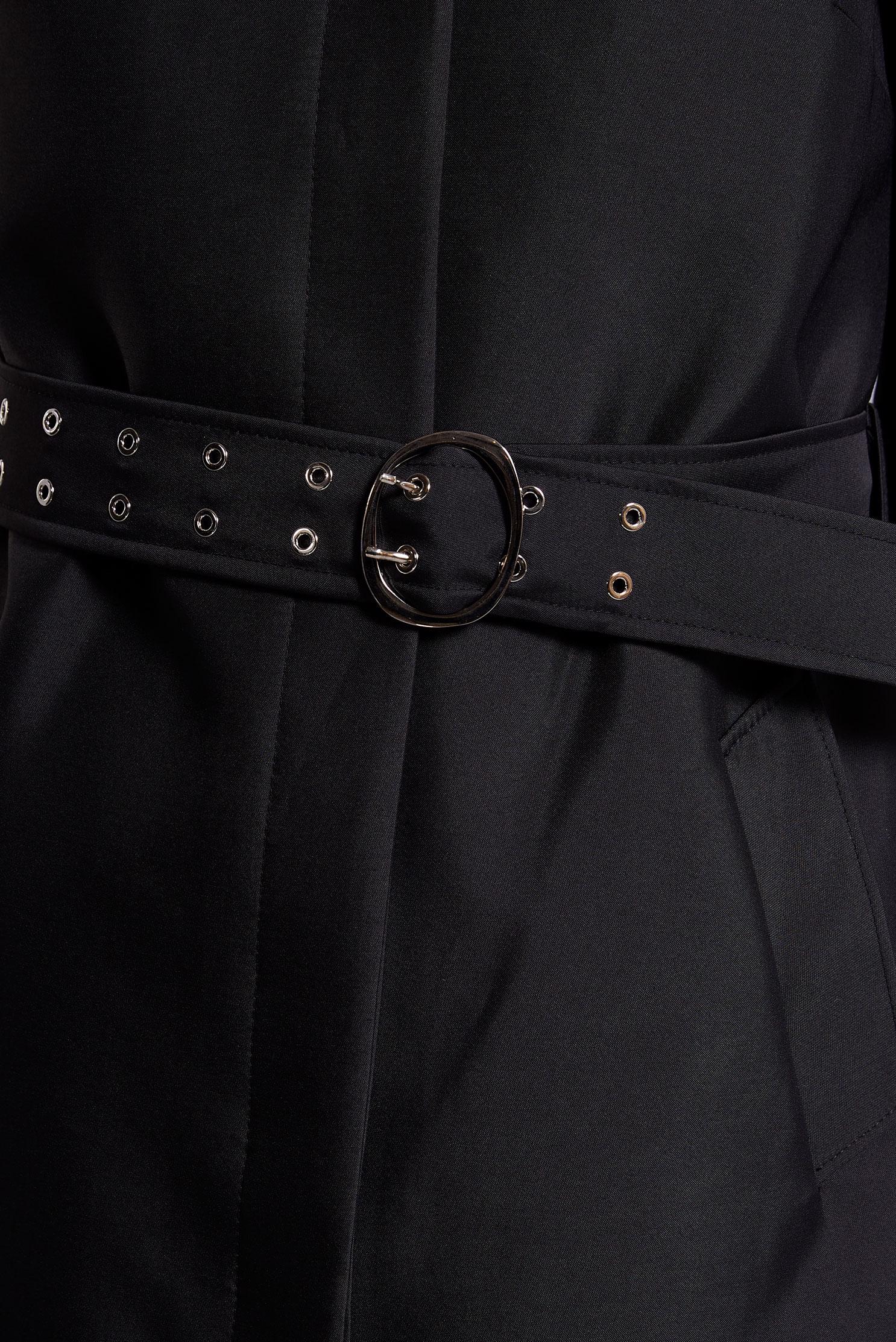 Tesettür giyim SİYAH KEMERLİ TRENÇKOT 10914