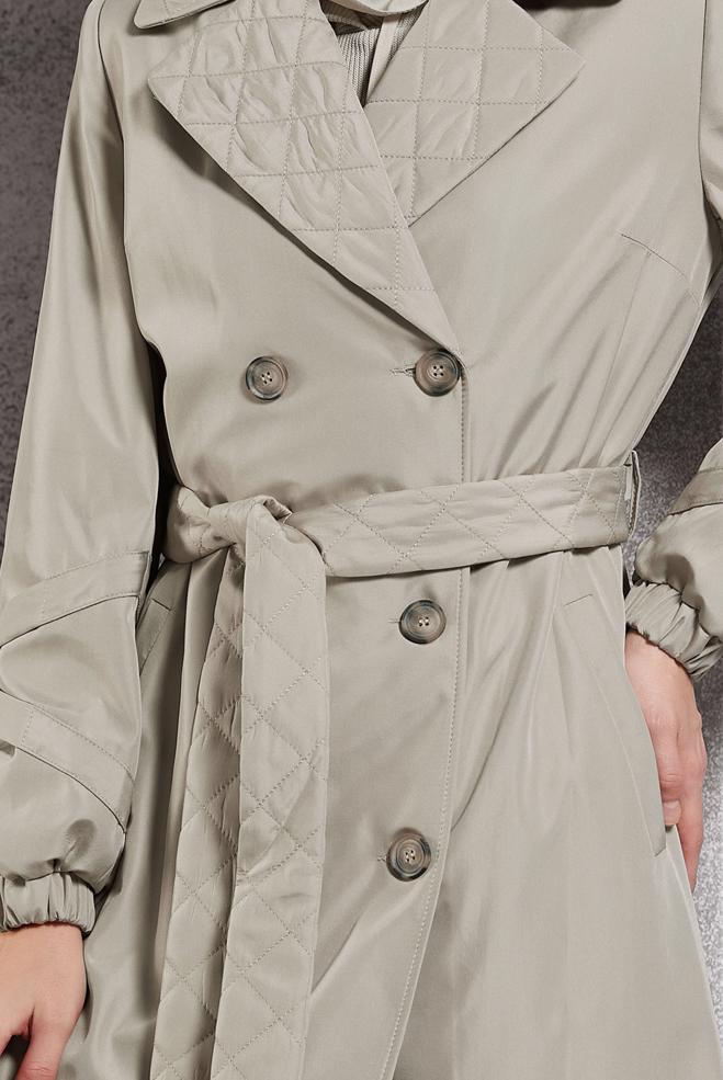 Vêtements hijab BEIGE TRENCH-COAT CEINTURÉ 10915 - ALVİNA