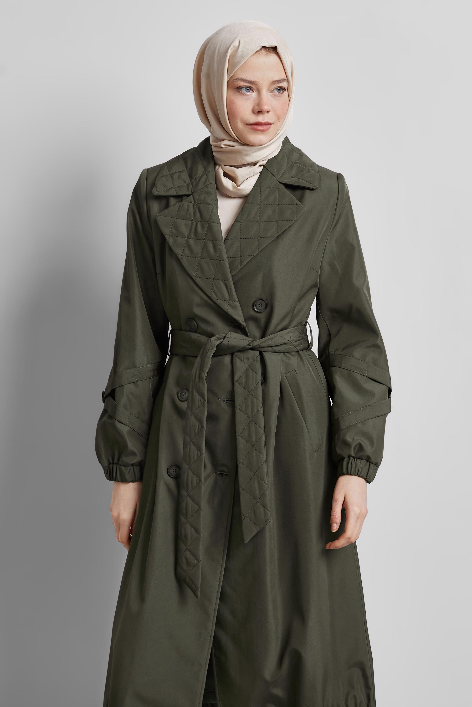 Vêtements hijab KAKI TRENCH-COAT CEINTURÉ 10915