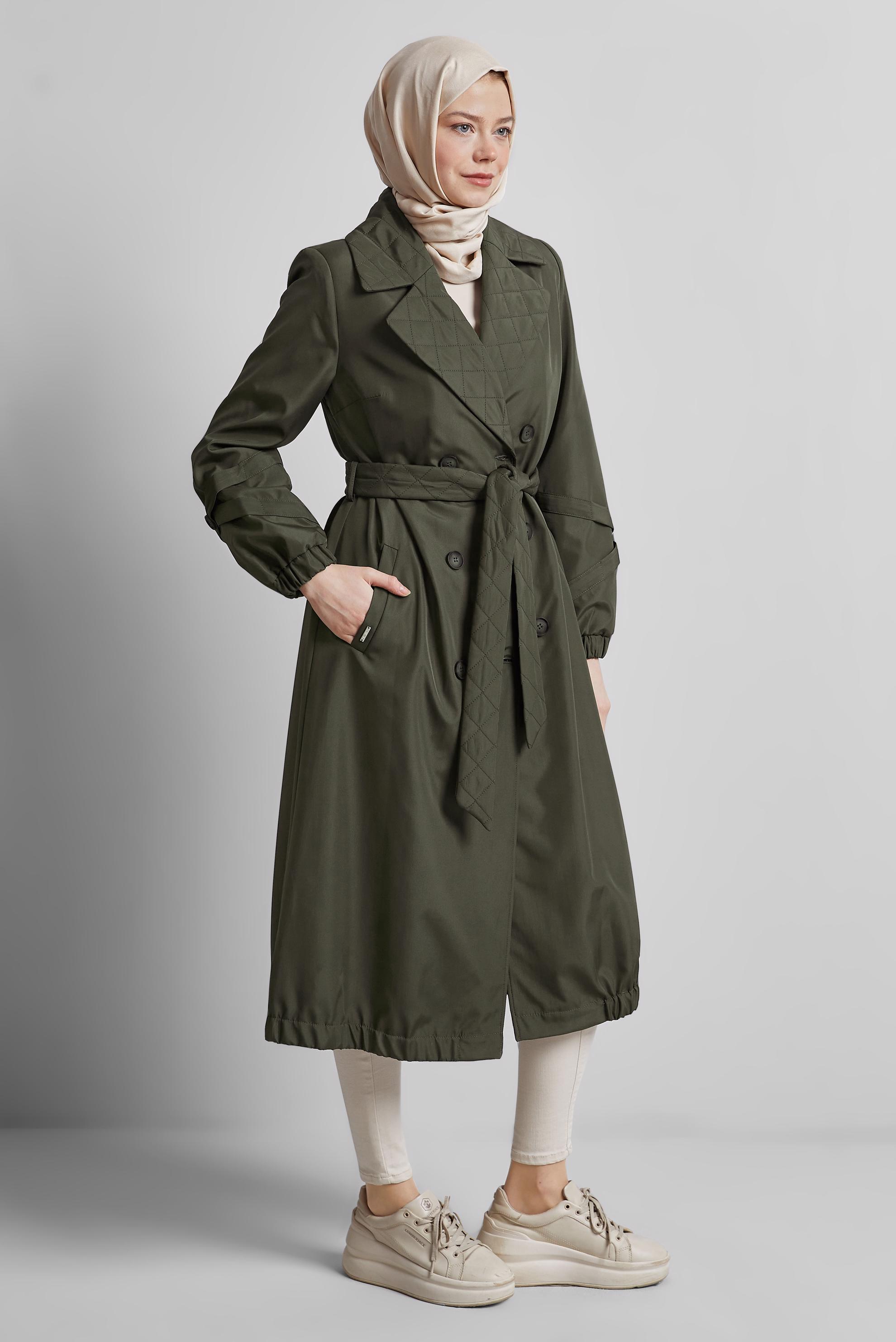 Vêtements hijab KAKI TRENCH-COAT CEINTURÉ 10915