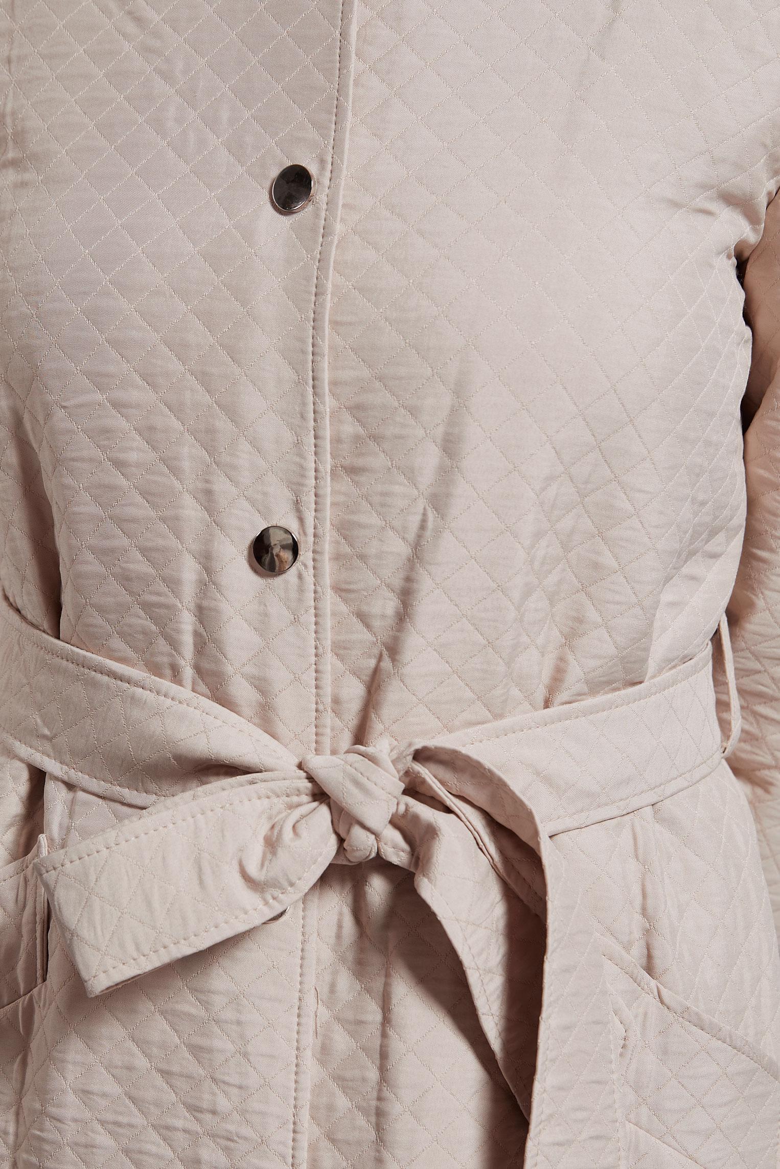 Hijab clothing BEIGE BELTED QUILTED TRENCH COAT 10916
