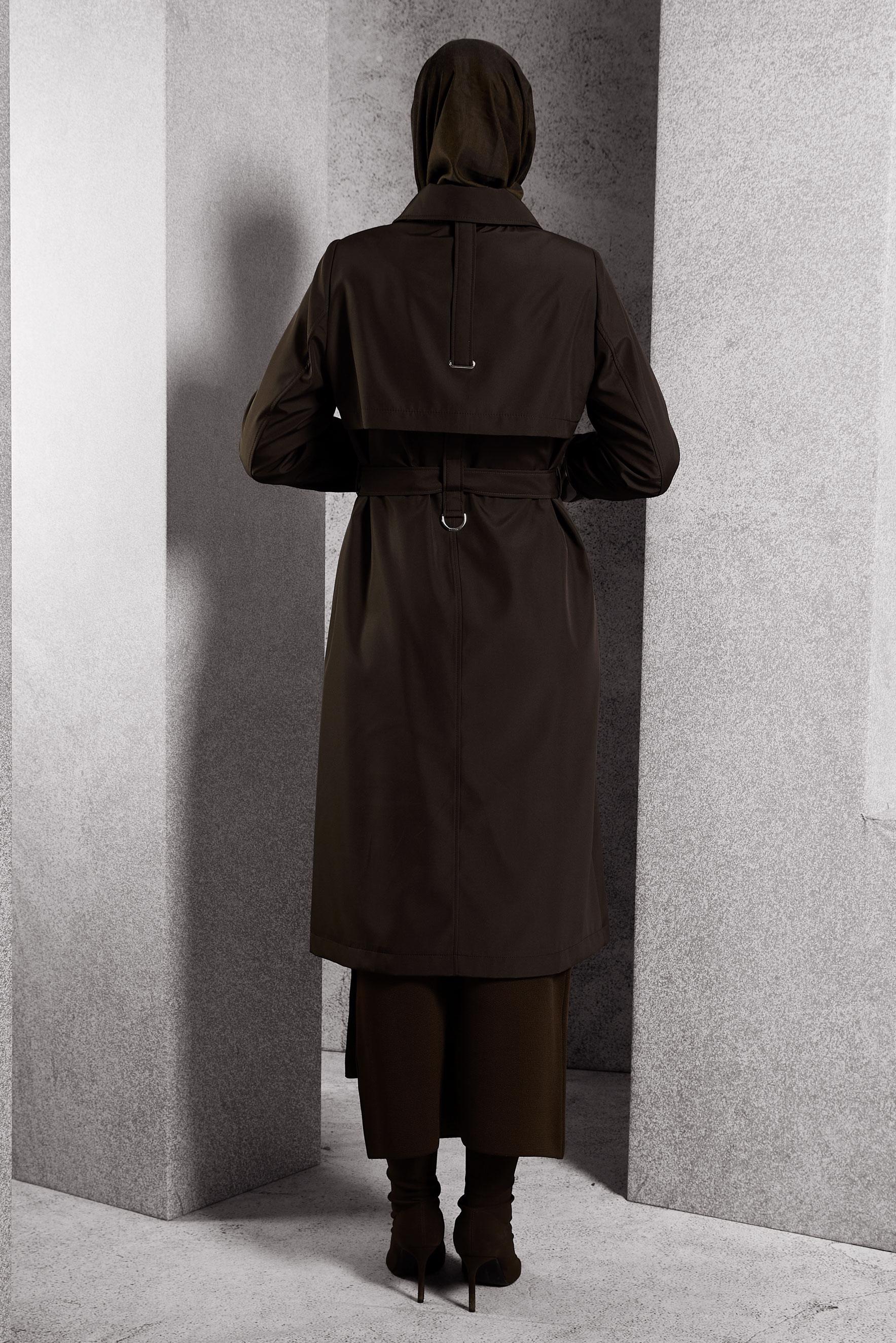 Vêtements hijab BRUN TRENCH-COAT CEINTURÉ 10917