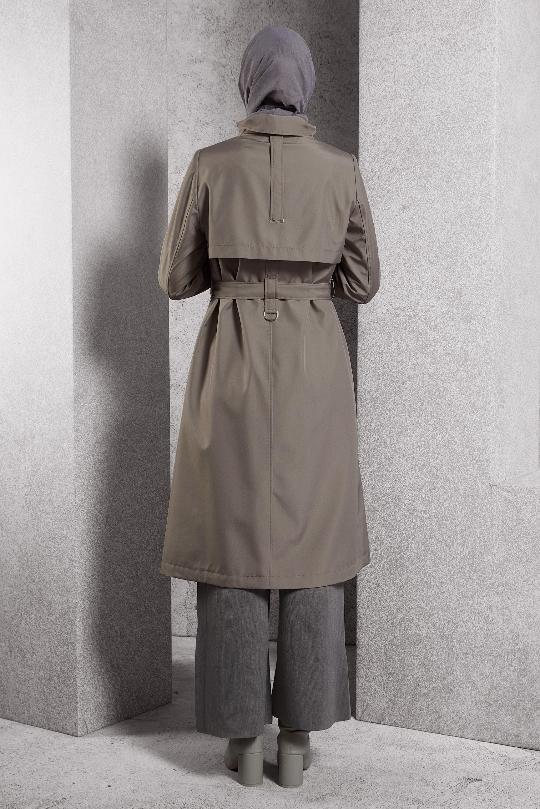 Vêtements hijab BRUN TRENCH-COAT CEINTURÉ 10917