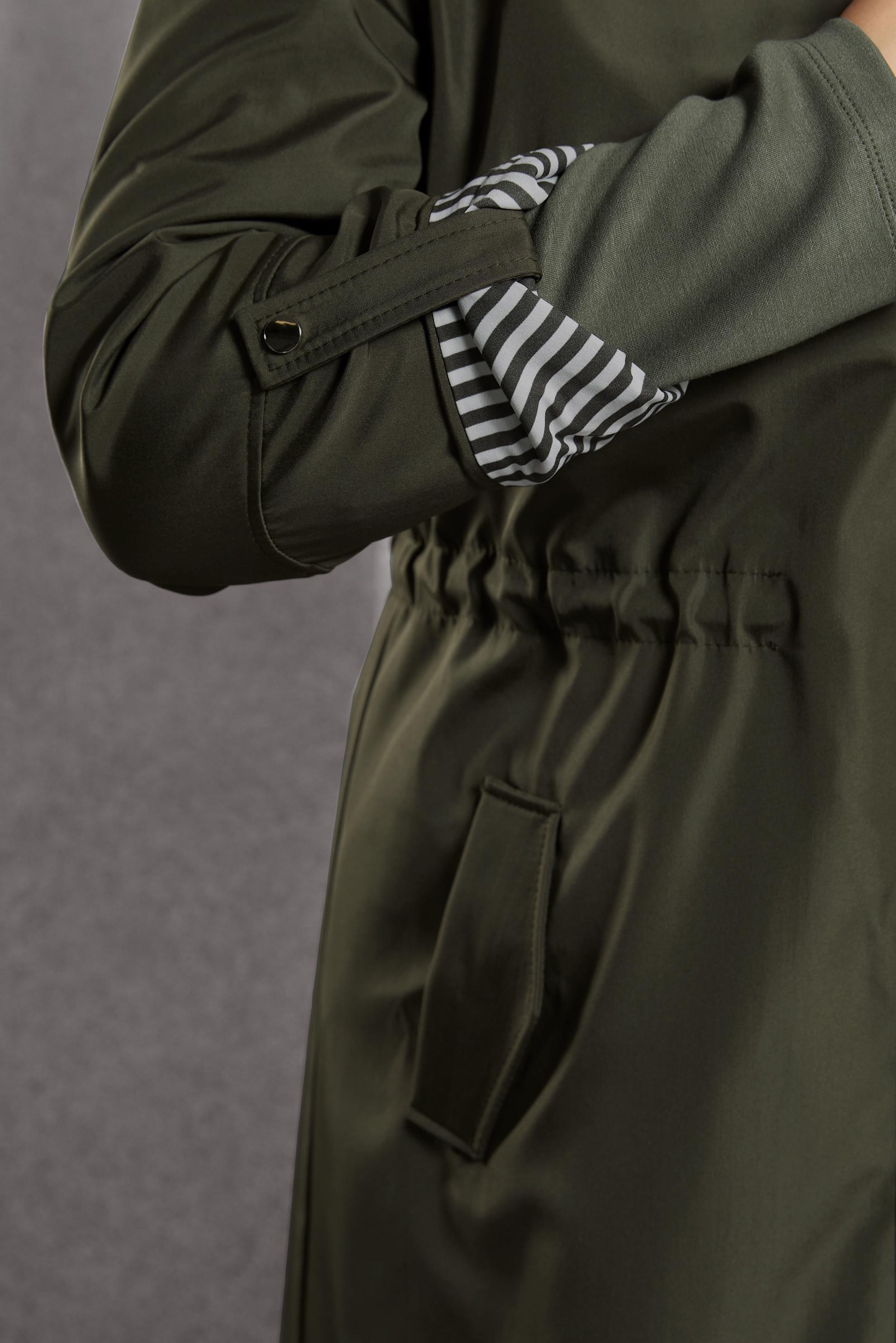 Hijab clothing KHAKI HOODED TRENCH COAT 10918