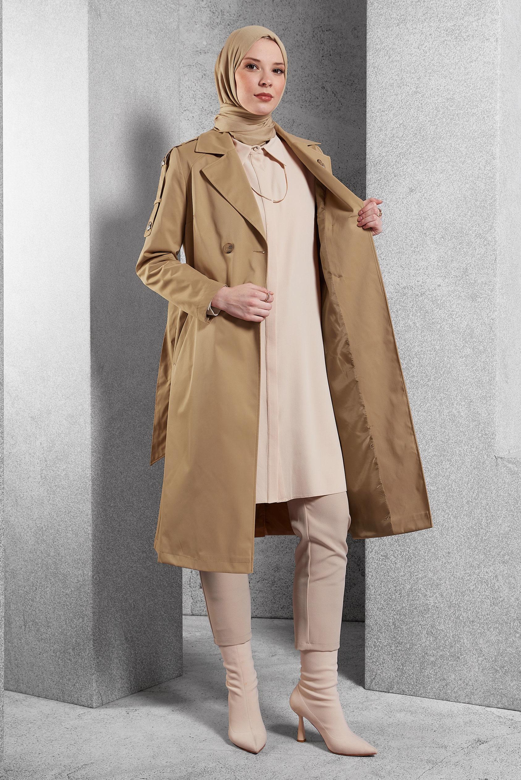 Vêtements hijab TABA TRENCH-COAT CEINTURÉ 10920