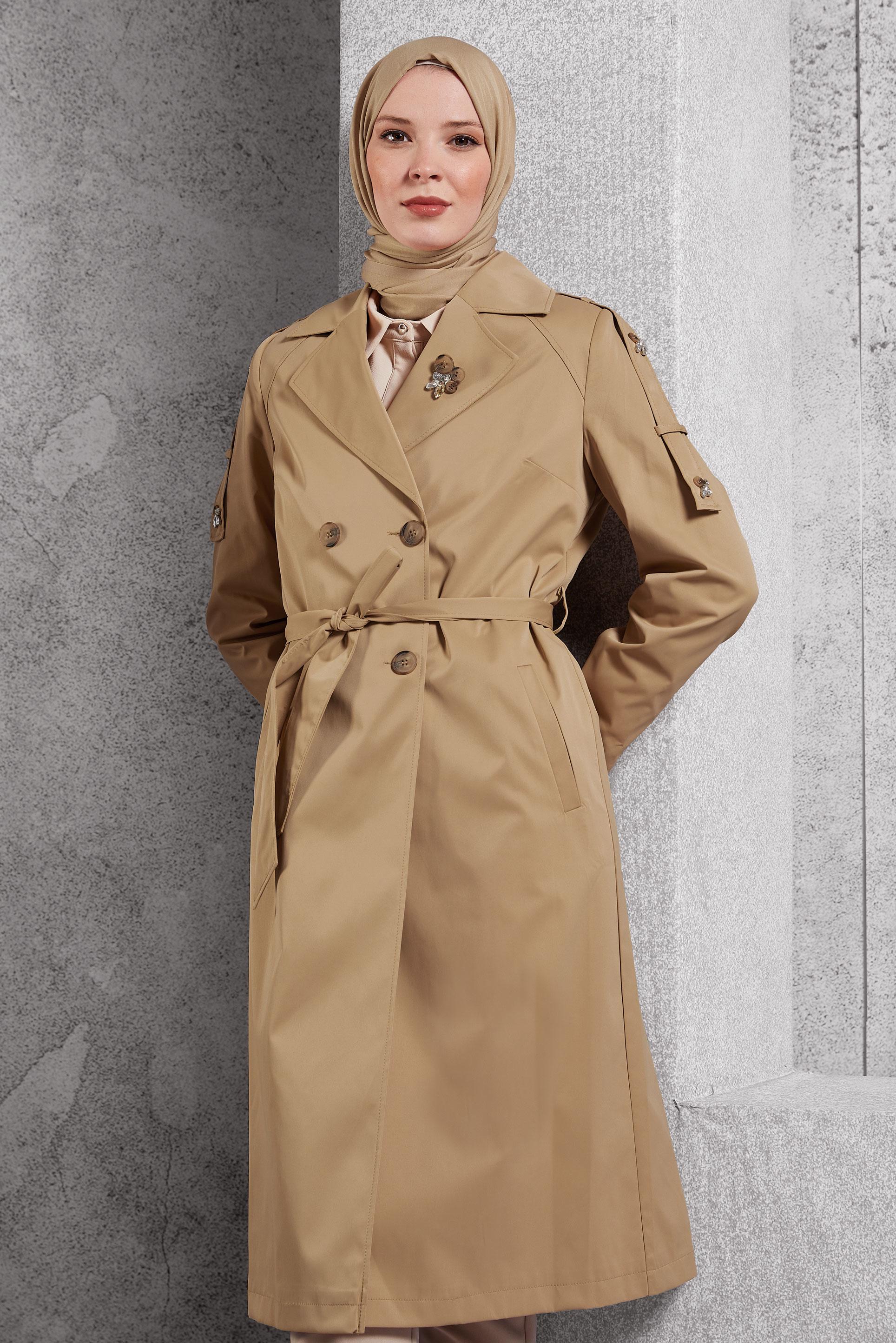 Vêtements hijab TABA TRENCH-COAT CEINTURÉ 10920