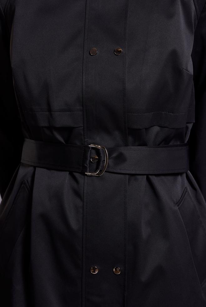 Vêtements hijab NOIR TRENCH-COAT CEINTURÉ 10921 - ALVİNA