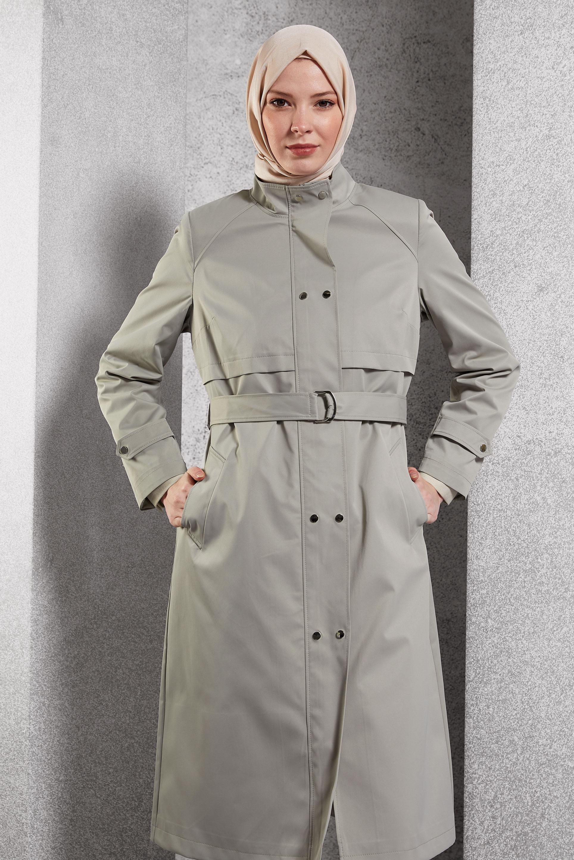 Vêtements hijab BEIGE TRENCH-COAT CEINTURÉ 10921