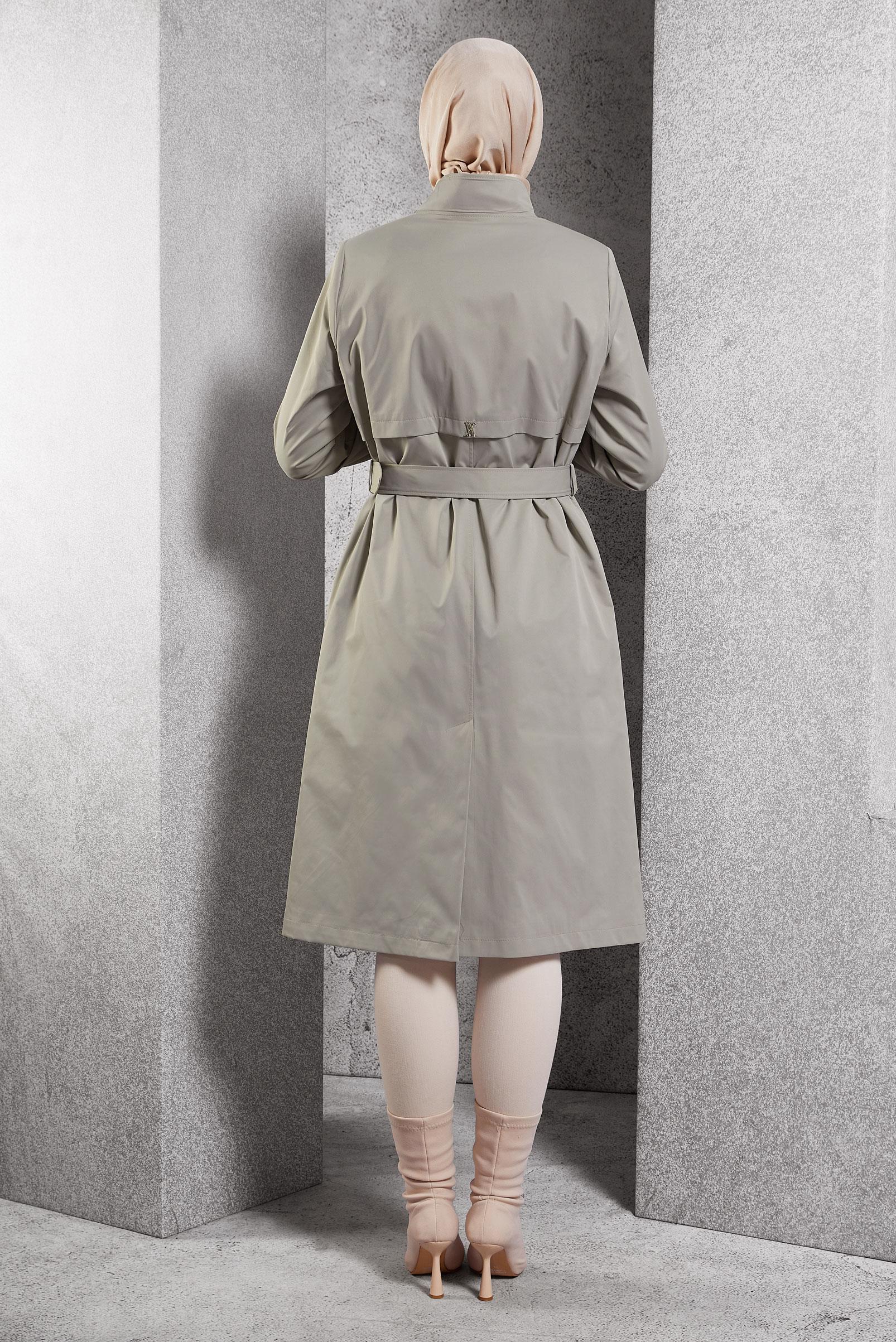 Vêtements hijab BEIGE TRENCH-COAT CEINTURÉ 10921