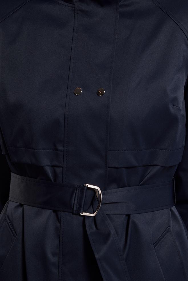 Vêtements hijab BLEU MARINE TRENCH-COAT CEINTURÉ 10921 - ALVİNA