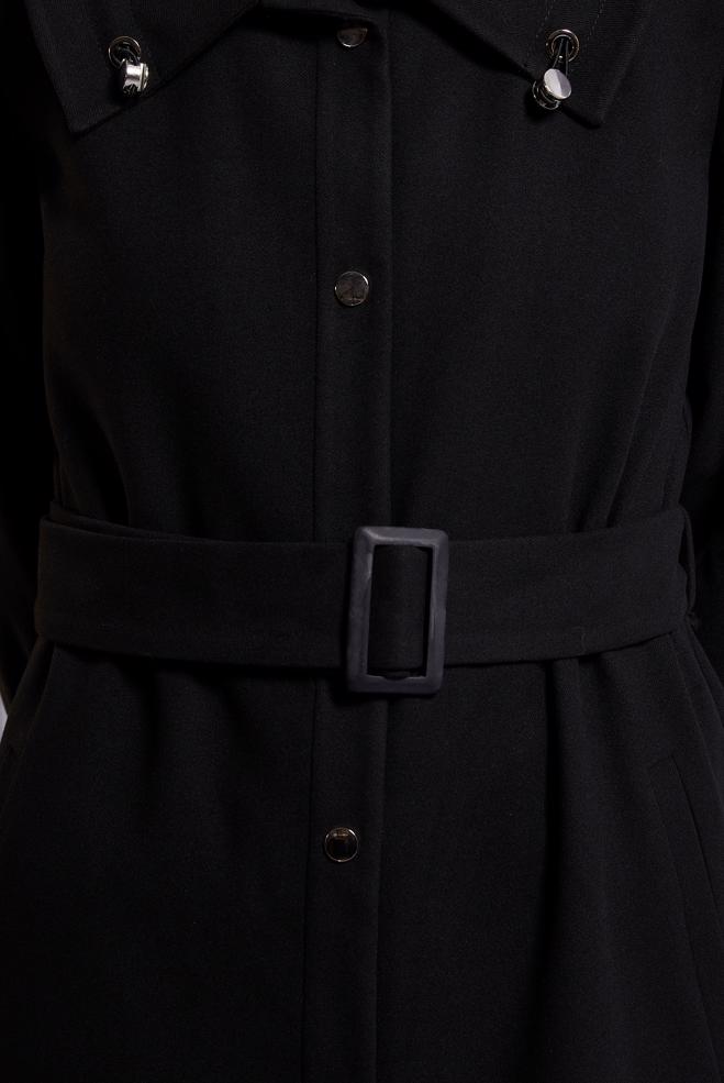 Vêtements hijab NOIR TRENCH-COAT CEINTURÉ 10922 - ALVİNA