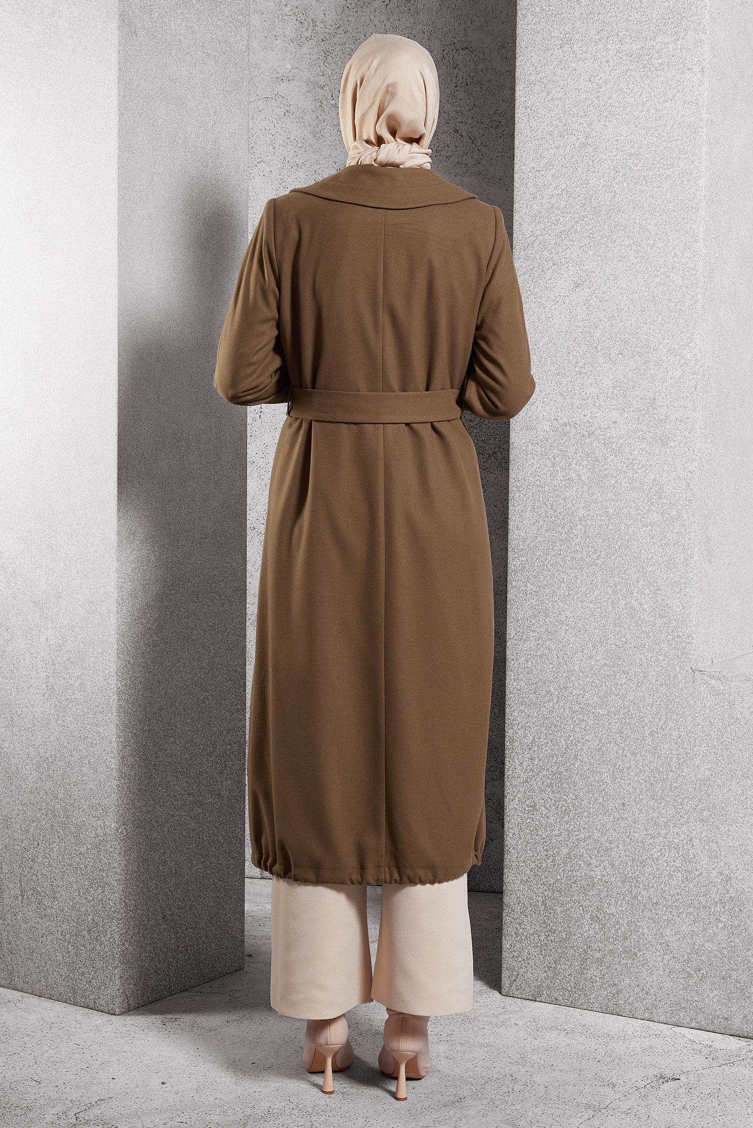 Vêtements hijab BRUN TRENCH-COAT CEINTURÉ 10922