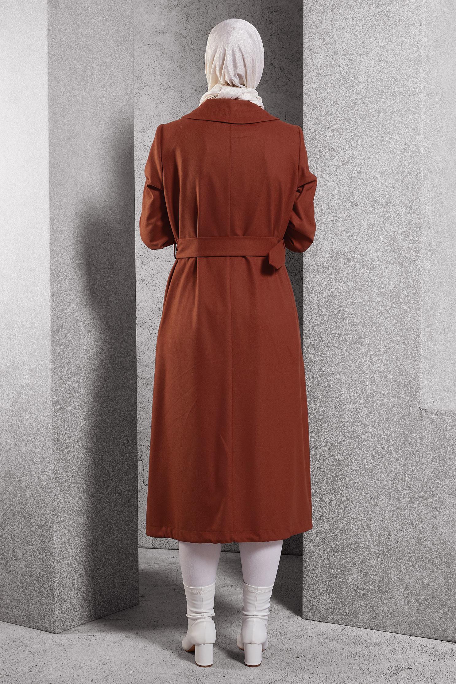 Vêtements hijab ORANGE TRENCH-COAT CEINTURÉ 10922