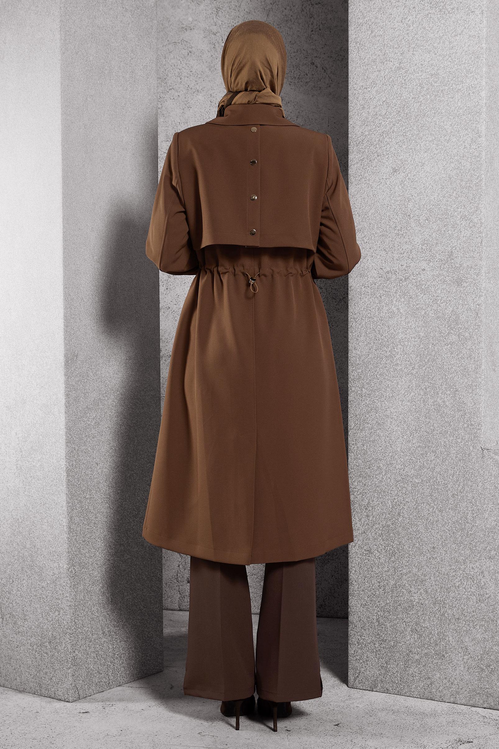 Vêtements hijab BRUN TRENCH-COAT À TAILLE SMOKING 10925