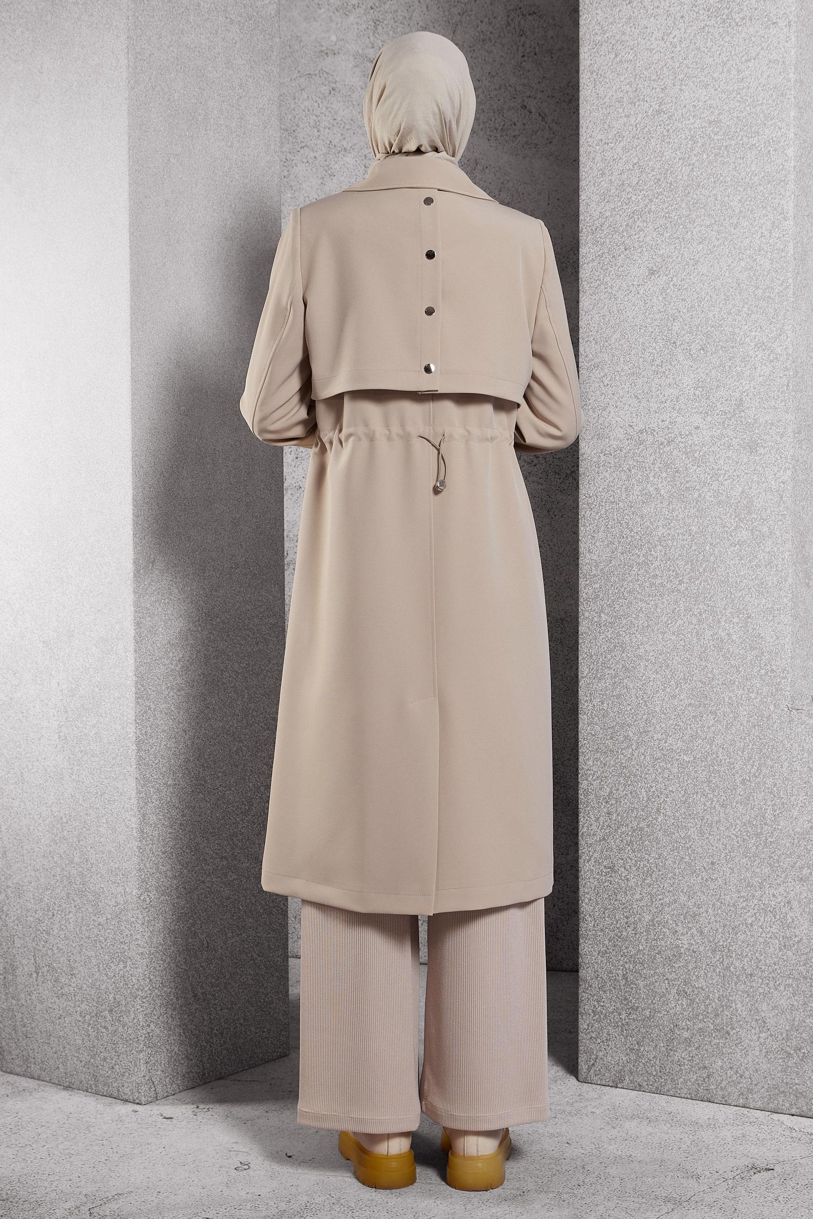 Vêtements hijab BEIGE TRENCH-COAT À TAILLE SMOKING 10925