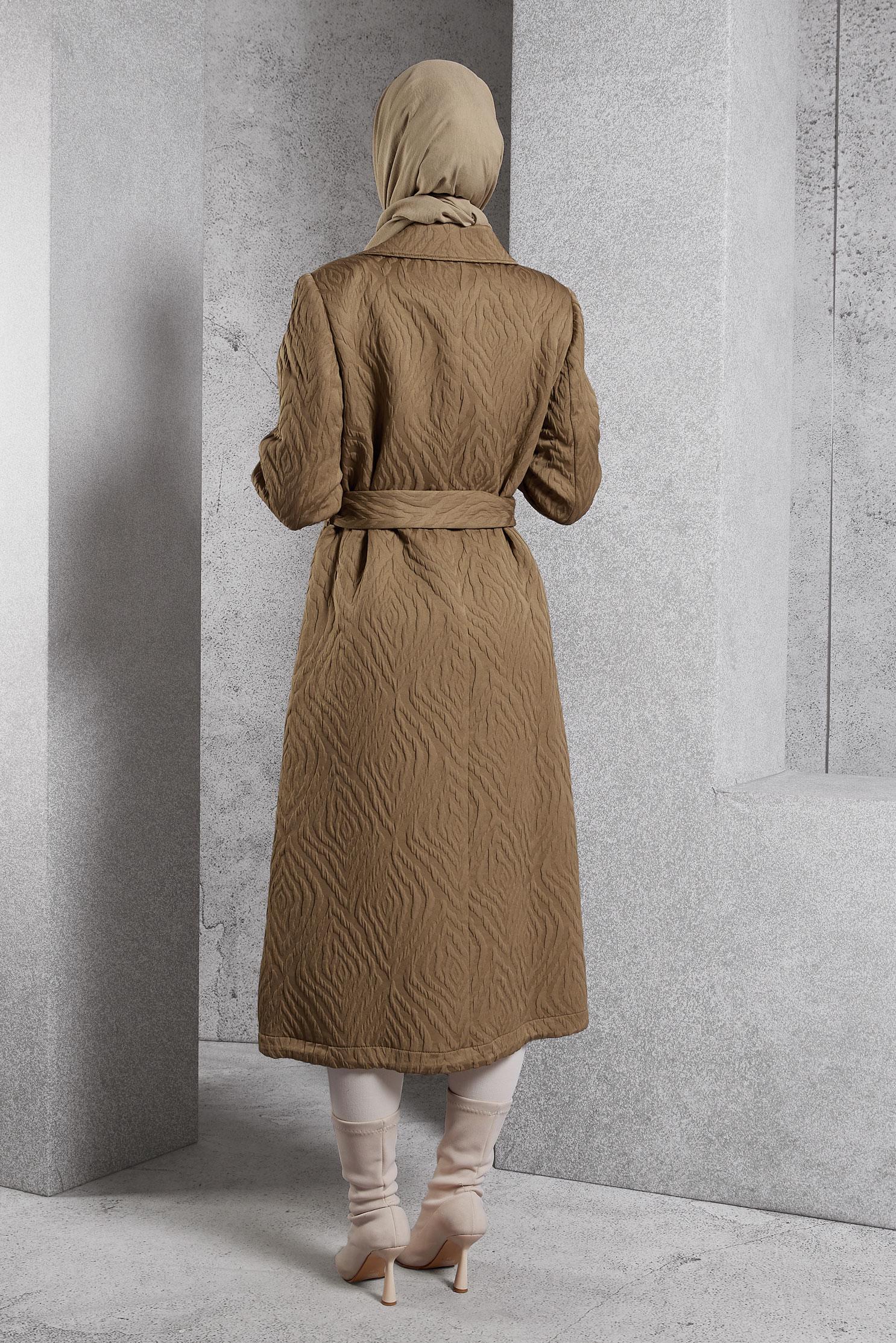 Vêtements hijab BRUN TRENCH-COAT CEINTURÉ 10926